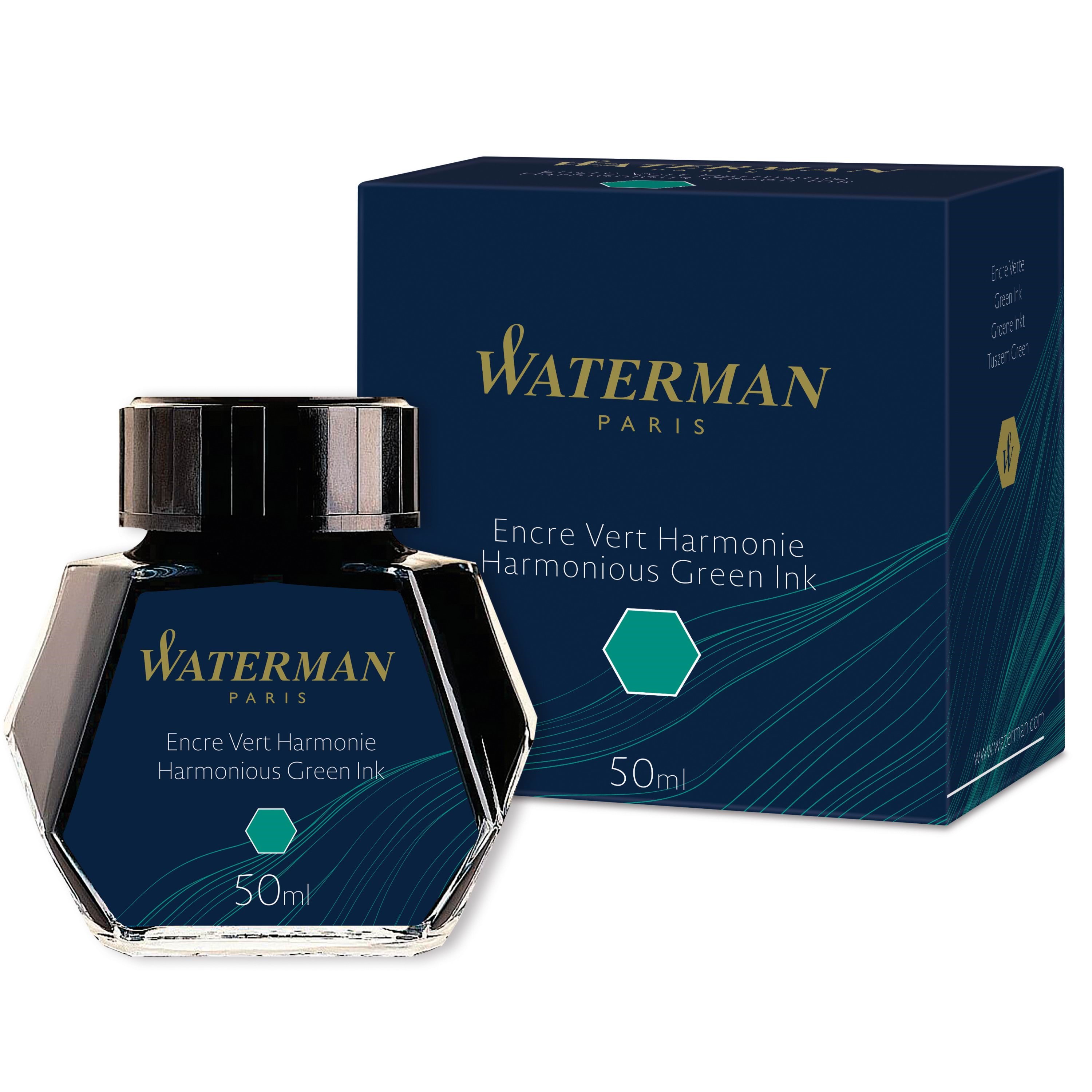 Waterman Füllertinte im Tintenfass | Harmonious Green | Tintenflacon Mit 50ml - Utensilien Zum Schreiben Und Zeichnen