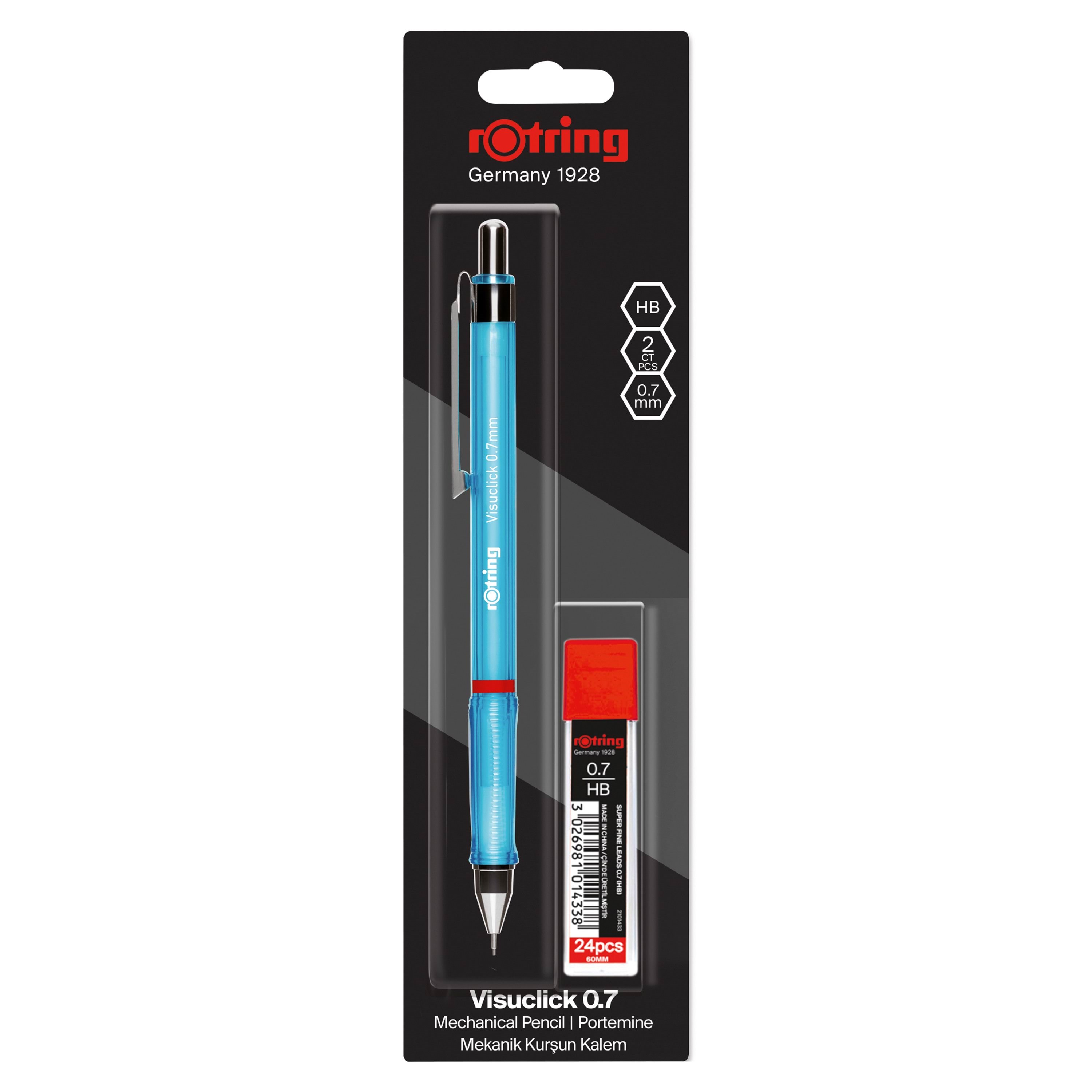 Rotring Visuclick Mechanical Pencil Set With 0.7mm 2B Leads (X24) | Assorted Barrel Colours - Utensilien Zum Schreiben Und Zeichnen