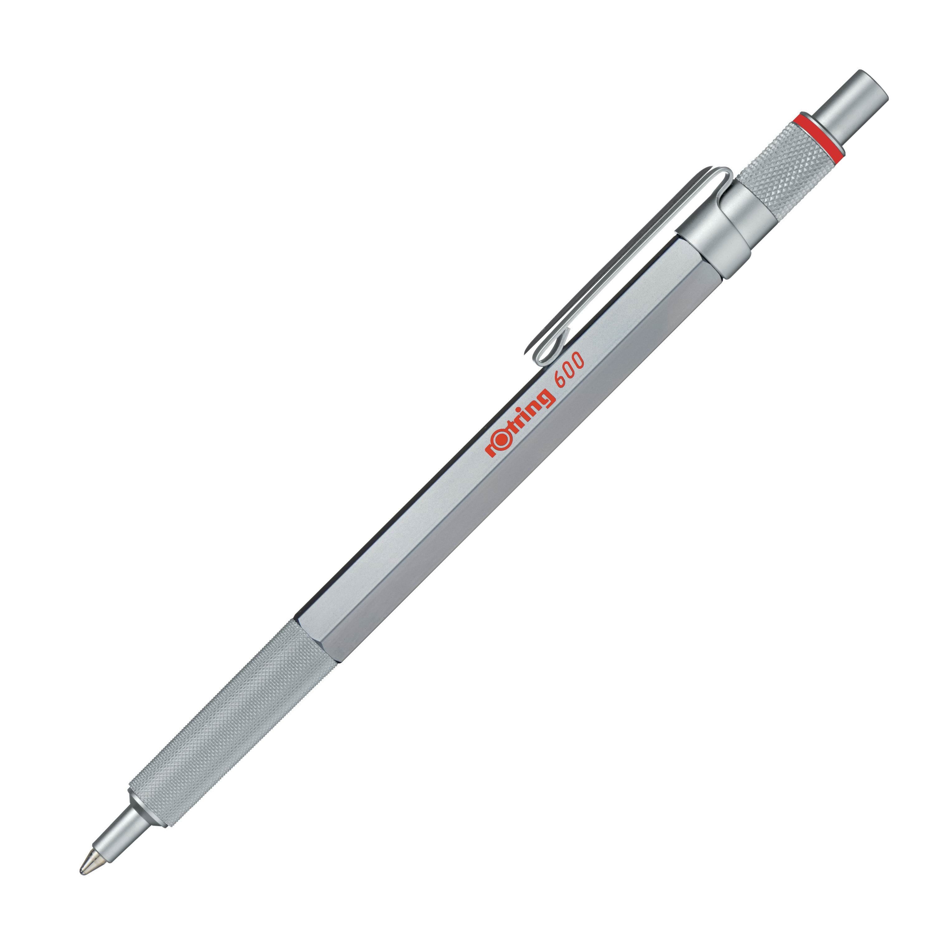 Rotring Rotring 600 Kugelschreiber | Mittlere Spitze | Schwarze Tinte | Silberfarbener Schaft | Nachfüllbar - Utensilien Zum Schreiben Und Zeichnen 