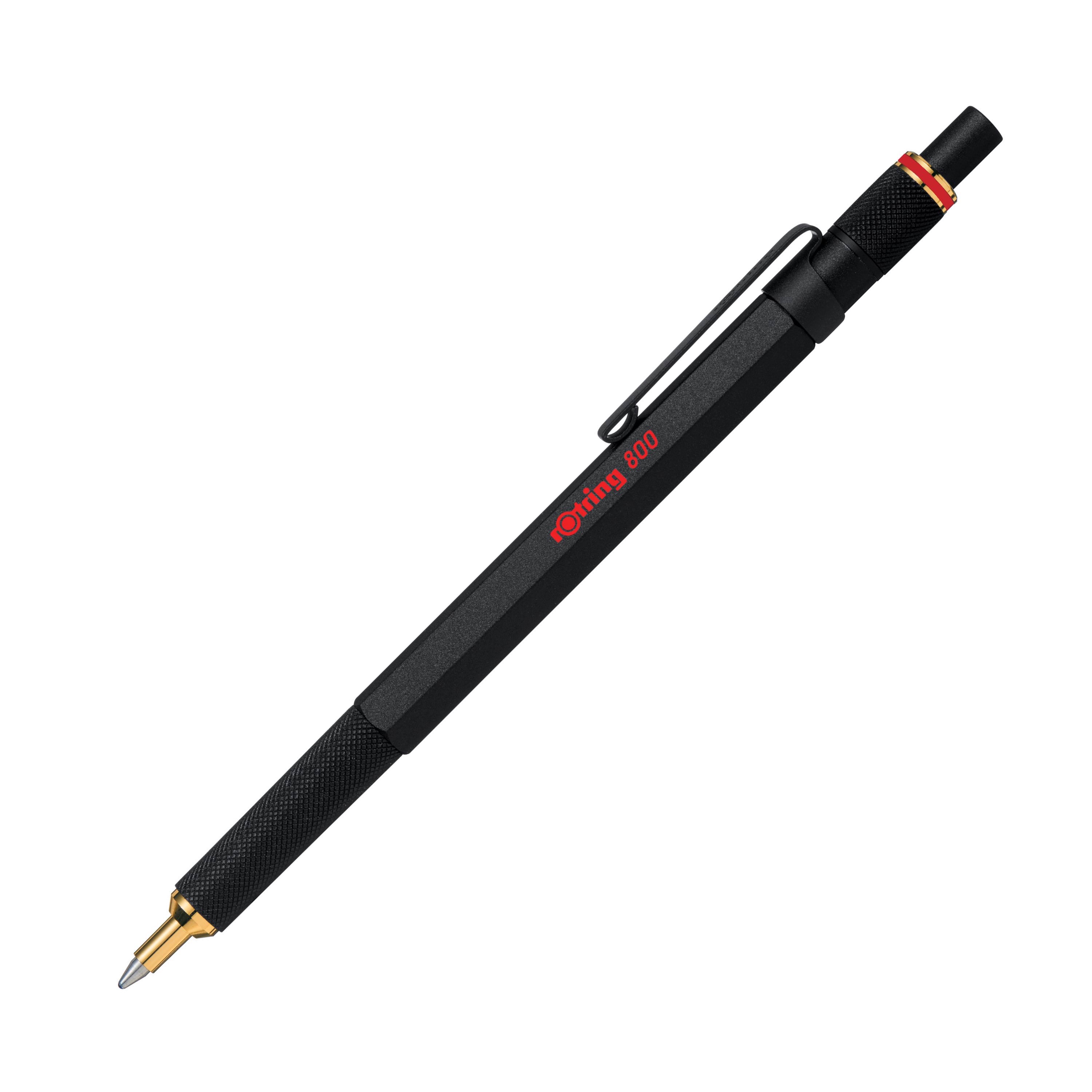 Rotring Rotring 800 Kugelschreiber | Mittlere Spitze | Schwarze Tinte | Schwarze Schaft | Nachfüllbar - Utensilien Zum Schreiben Und Zeichnen
