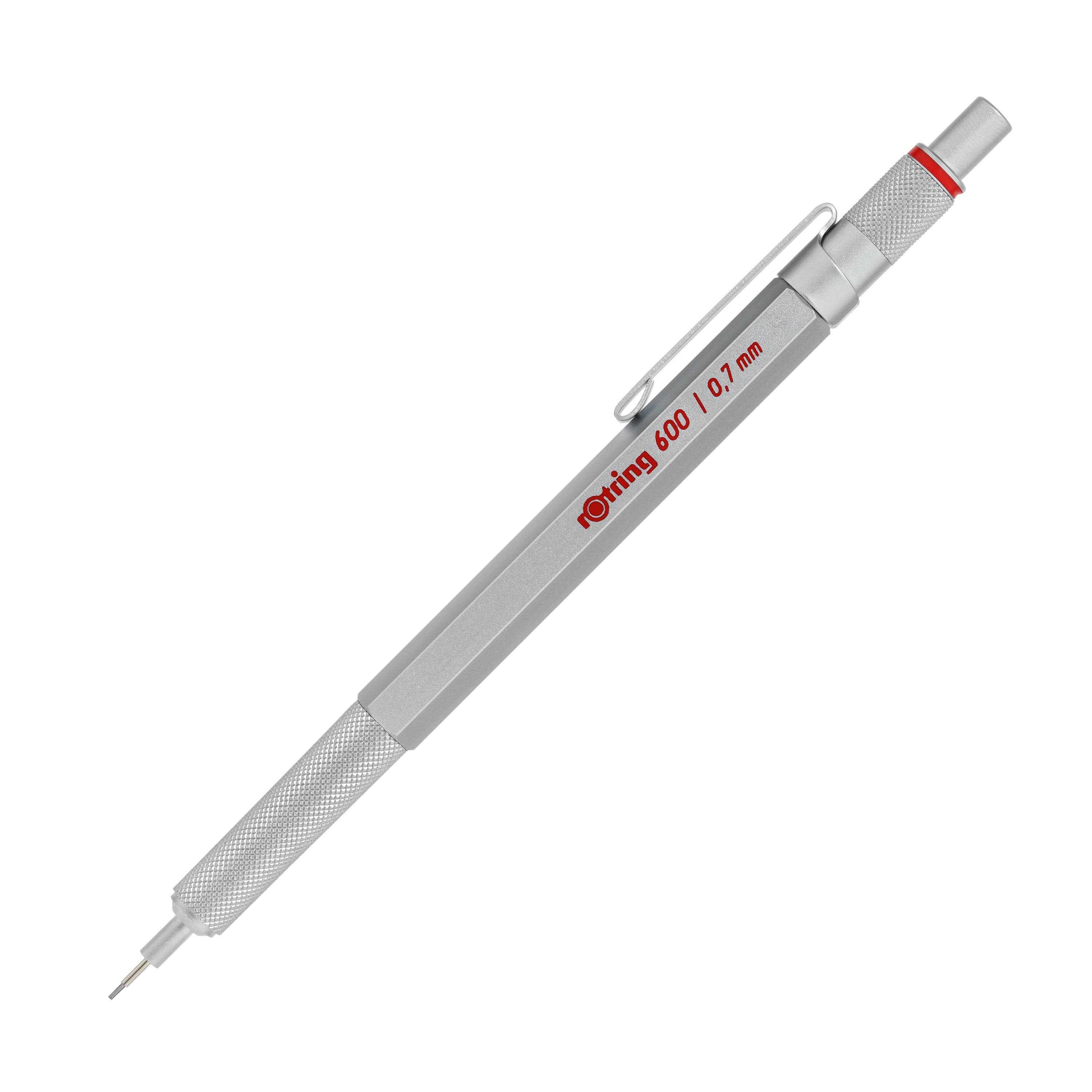 Rotring Rotring 600 Druckbleistift | 0,7mm | Silber | Ergonomisches Vollmetallgehäuse - Utensilien Zum Schreiben Und Zeichnen