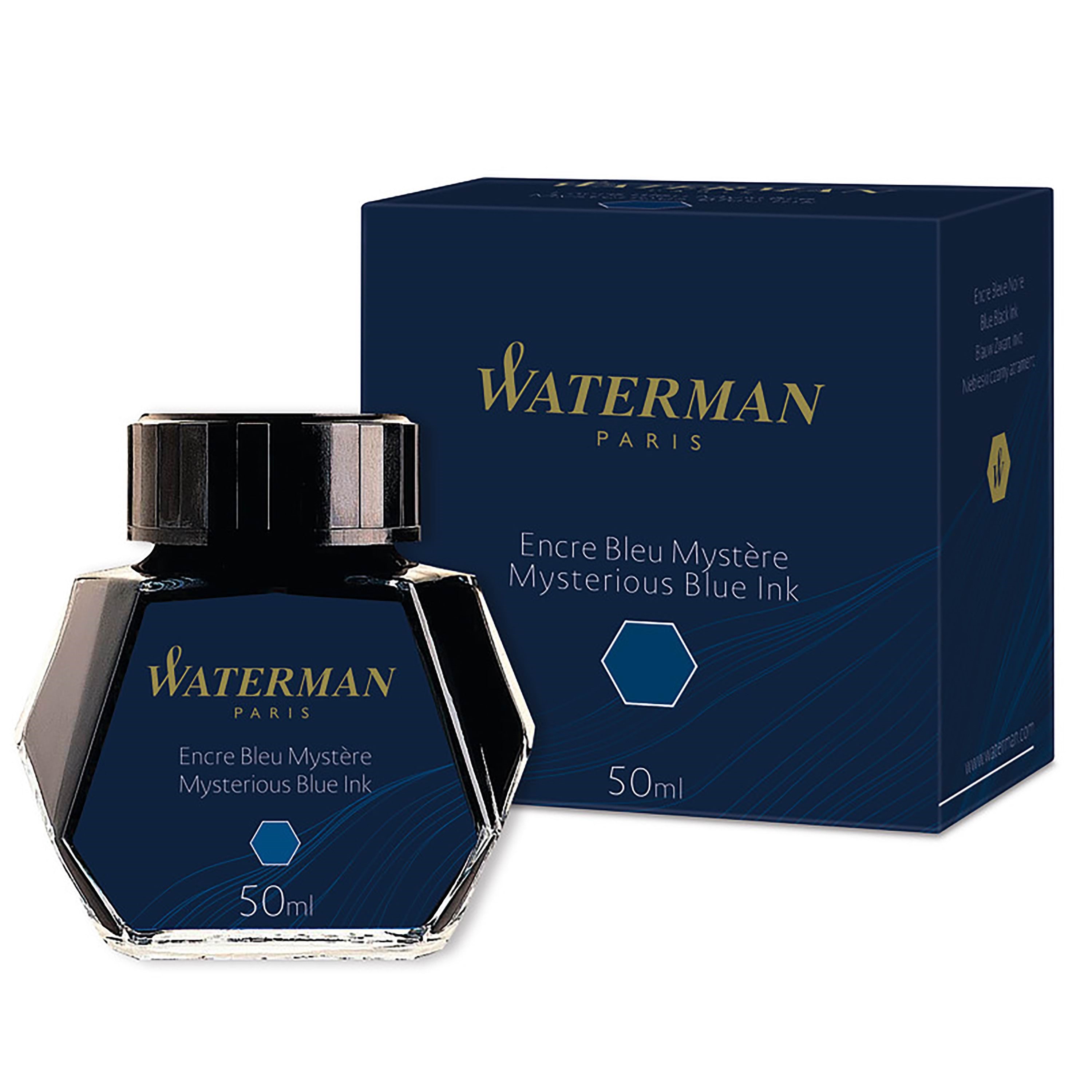 Waterman Füllertinte im Tintenfass | Mysterious Blue | Tintenflacon Mit 50ml - Utensilien Zum Schreiben Und Zeichnen S0110790