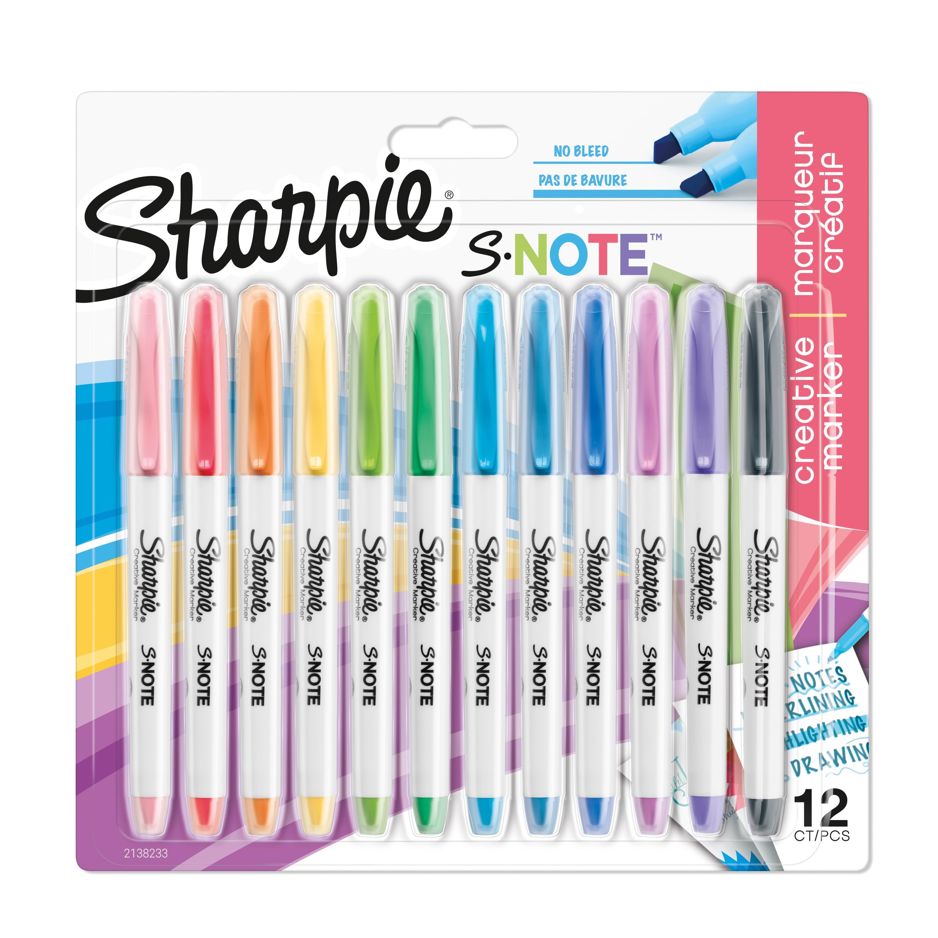 Sharpie S-note Textmarker & Kreative Markerstifte | Schreiben, Malen, Markieren & Mehr | Geschmischte Pastellfarben | 2-in-1 Keilspitze (Breit & Fein)