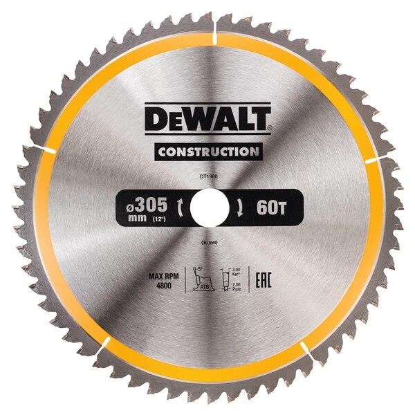 Dewalt Construction Circular Saw Blade Stationary - Fine Finish 305mm 60t - Haus Garten