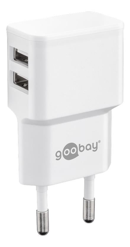 Goobay Dual Usb Charger 2.4 A (12w) White - Handys Adapter Und Ladegeraete 44952