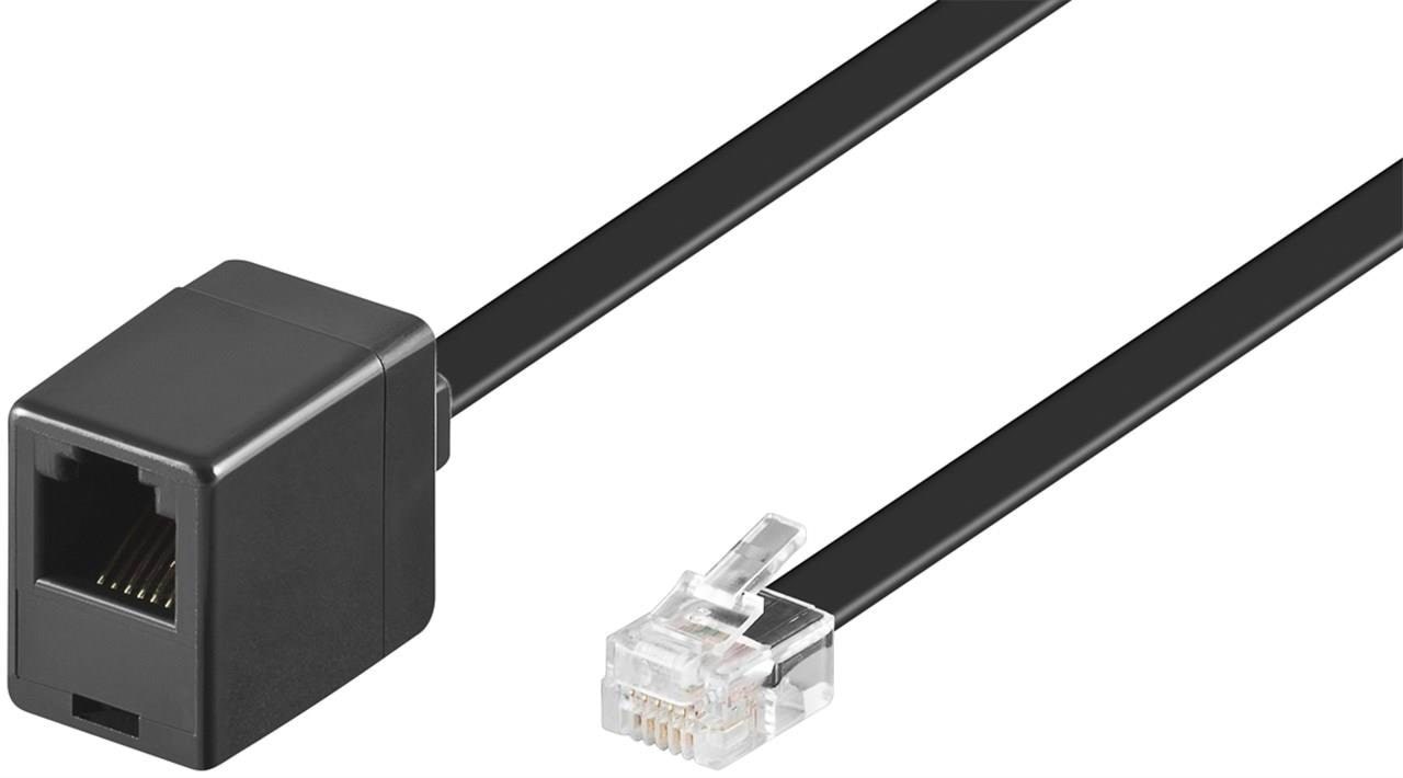 Pro Modular Telephone Extension Cable - Schwarz - 3m - Netzwerk Kabel