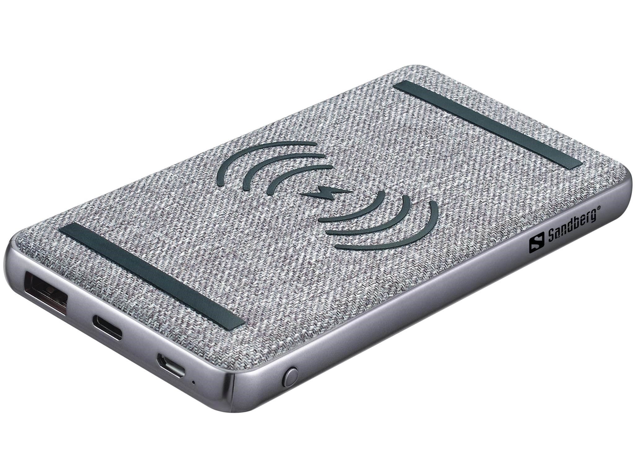 Sandberg Powerbank 10000 Pd20w+Wireless - 10000 Mah - Powerbank Akku Grau 420-61