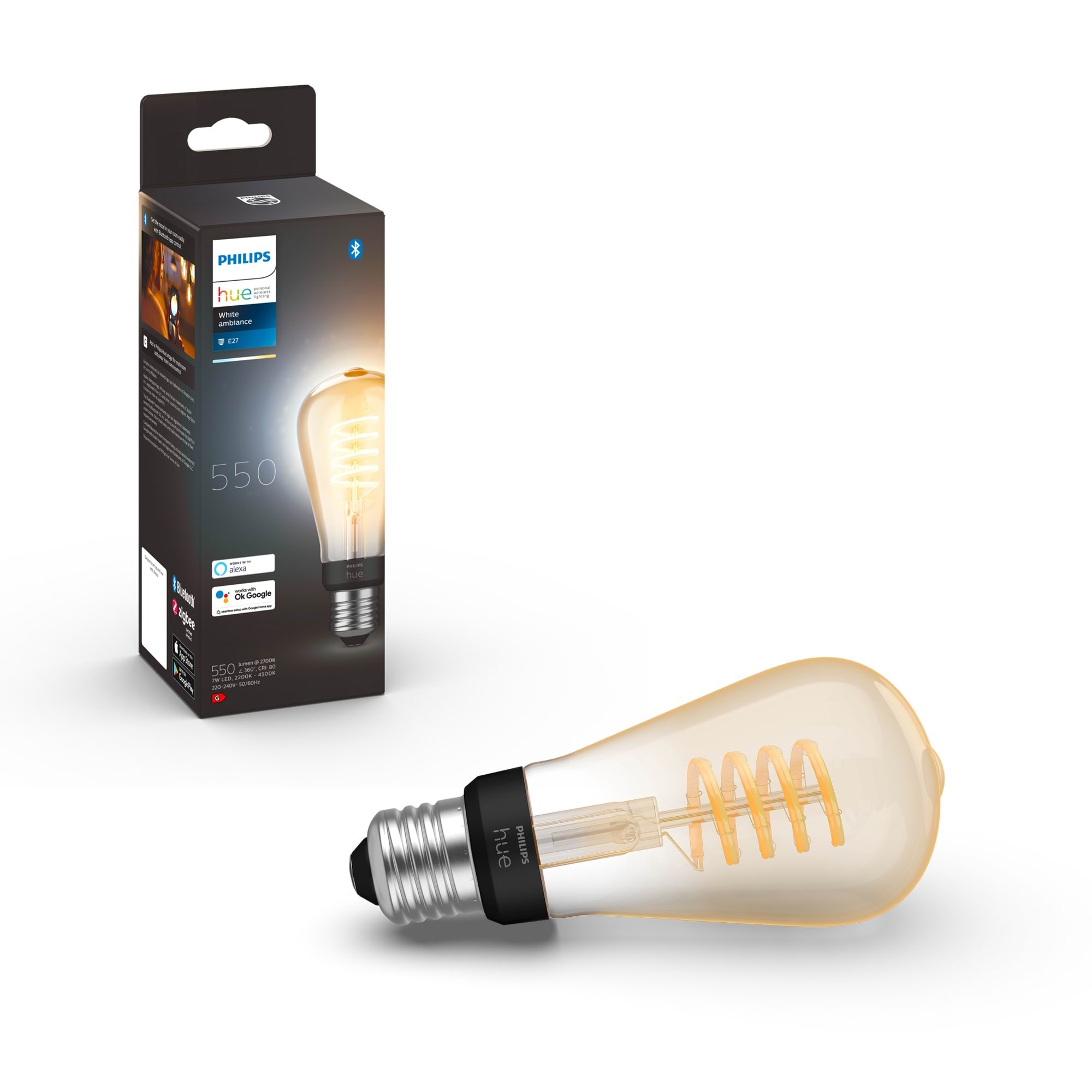 Philips Hue St64 E27 Edison Lampe Mit Glühdraht - Smart Home 929002477701