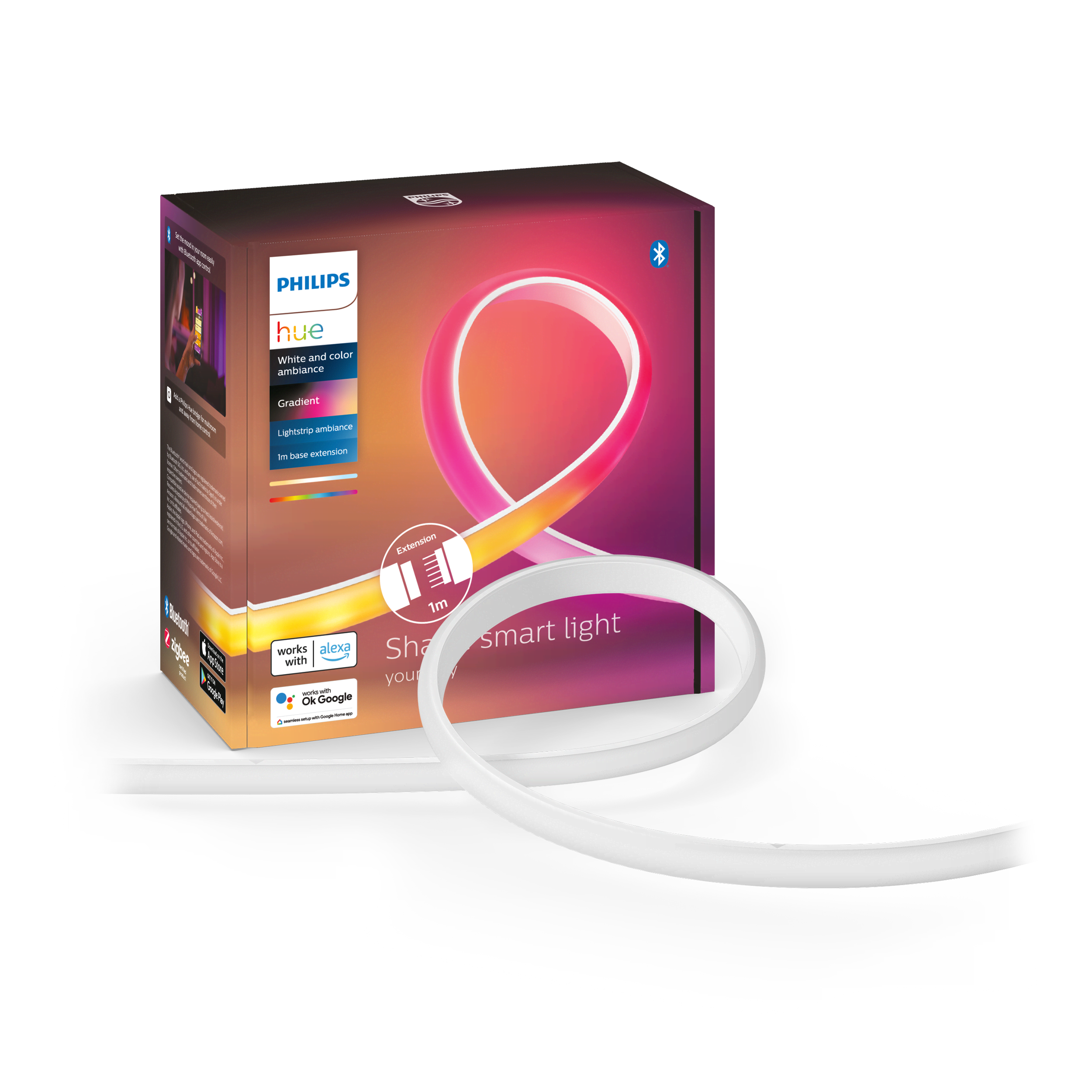 Philips Hue Gradient Lightstrip 1 Meter Extension — White & Color Ambiance - Smart Home