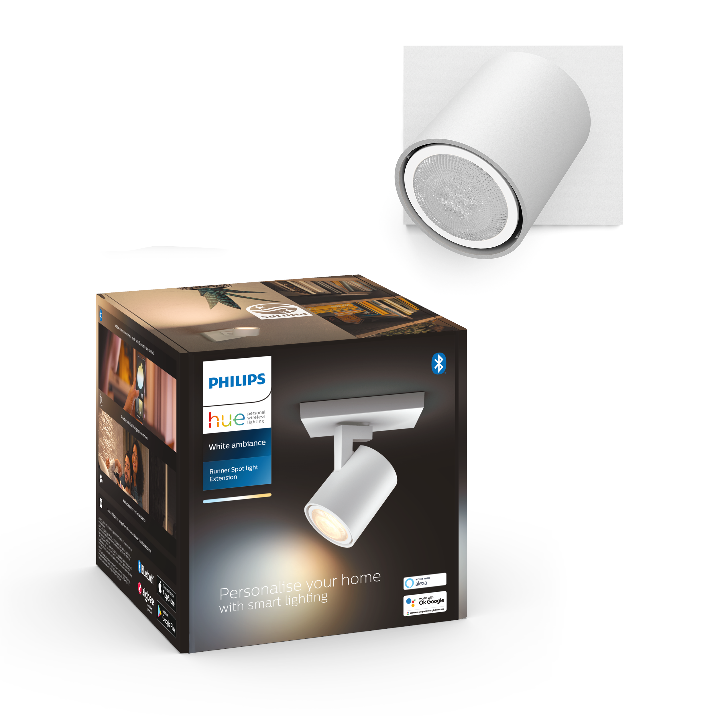 Philips Hue Runner Single Spotlight - White - No Dimmer Switch - Smart Home