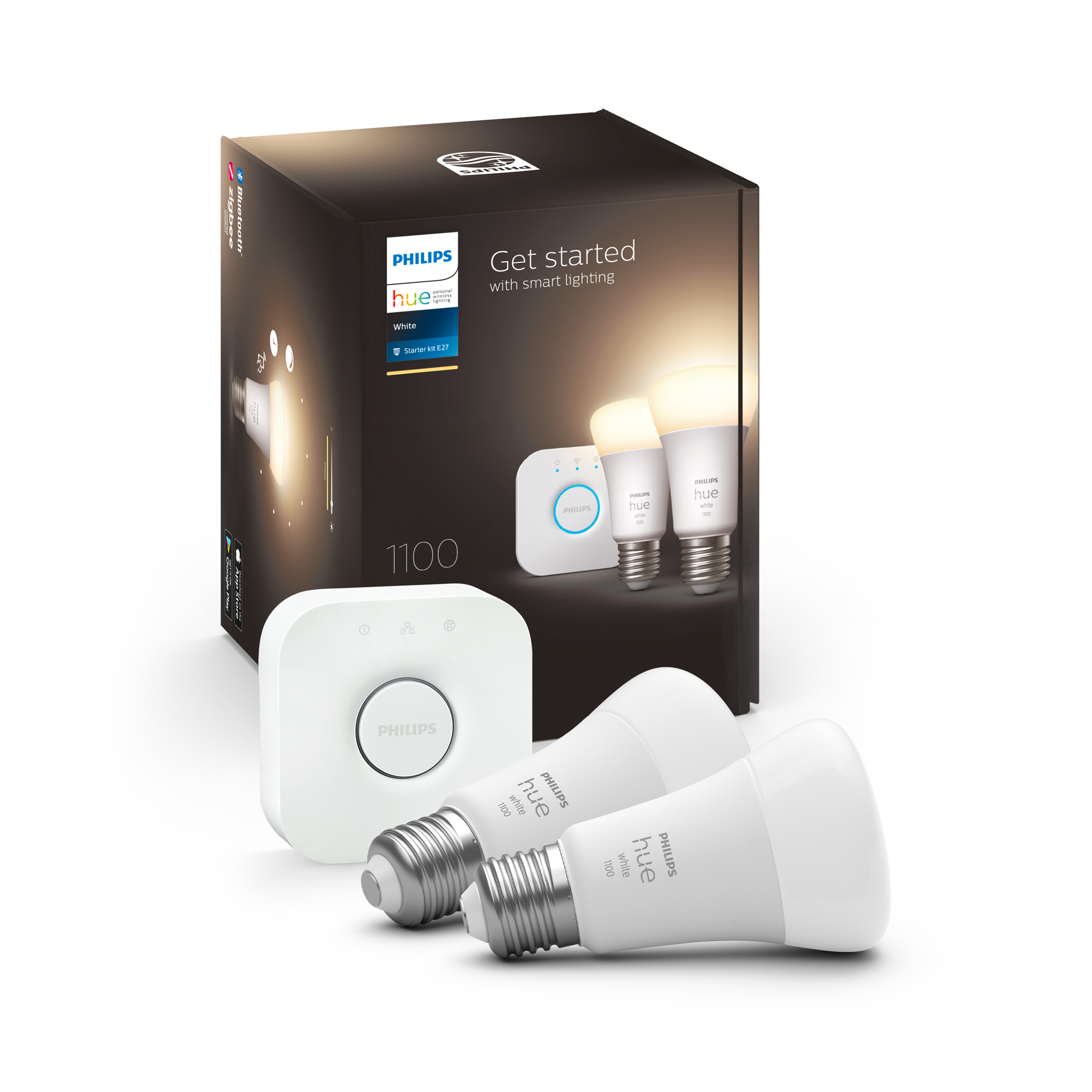 Philips Hue White A60 E27 1100 Lumen - Starter Kit With 2 Bulbs - Smart Home