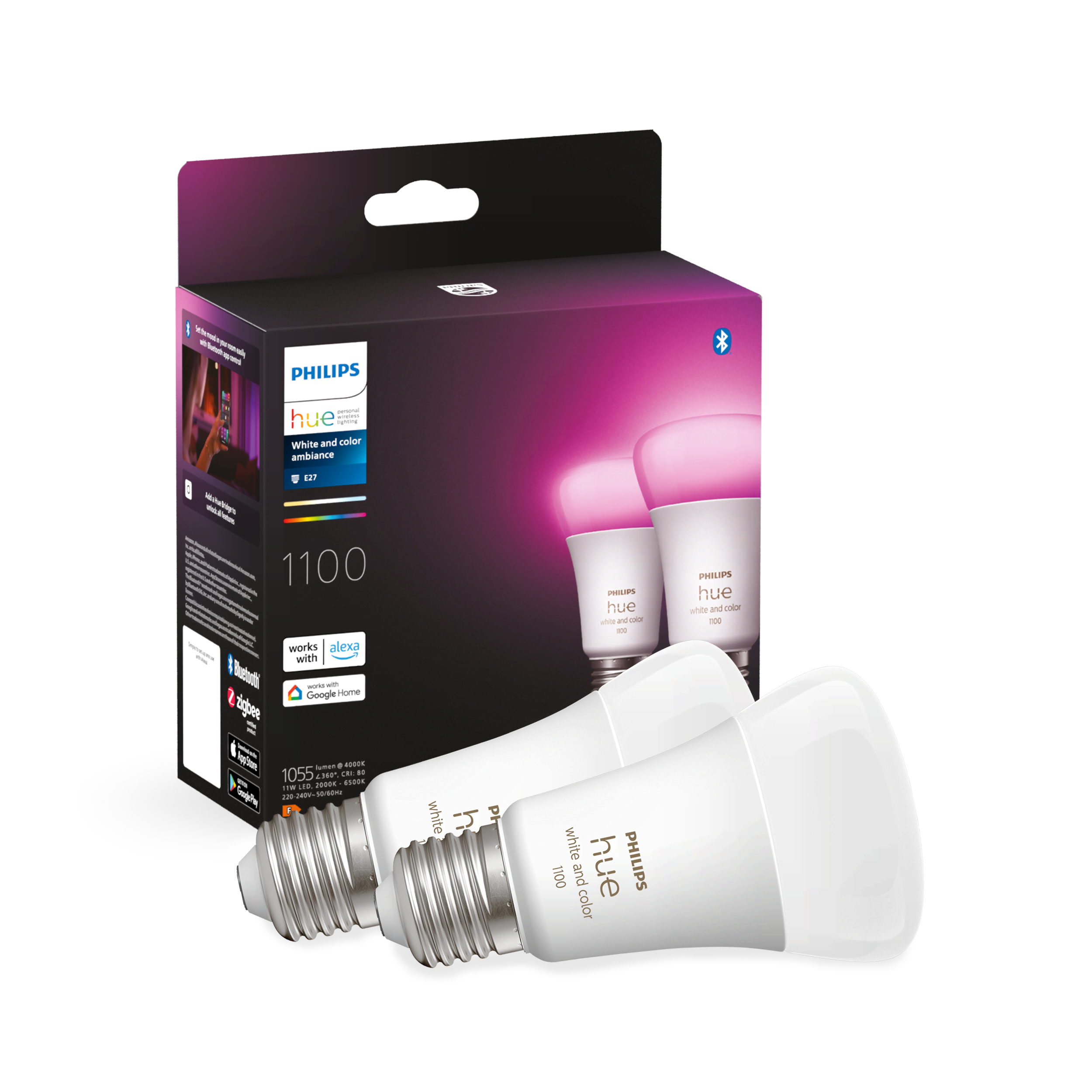 Philips Hue Color A60 E27 1100 Lumen - Doppelpack - Smart Home