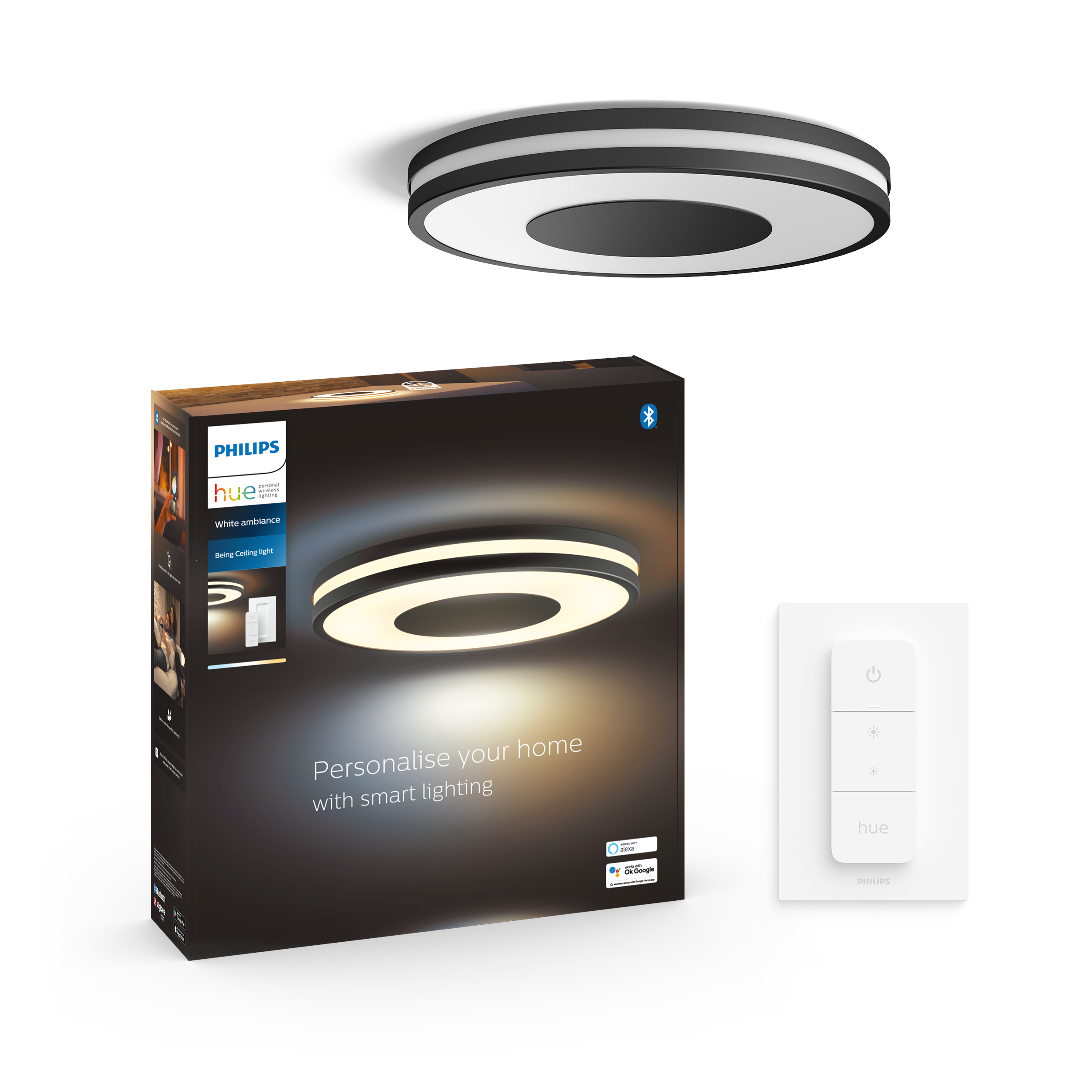 Philips Hue Being Plafond Ceiling Light - Black - Smart Home