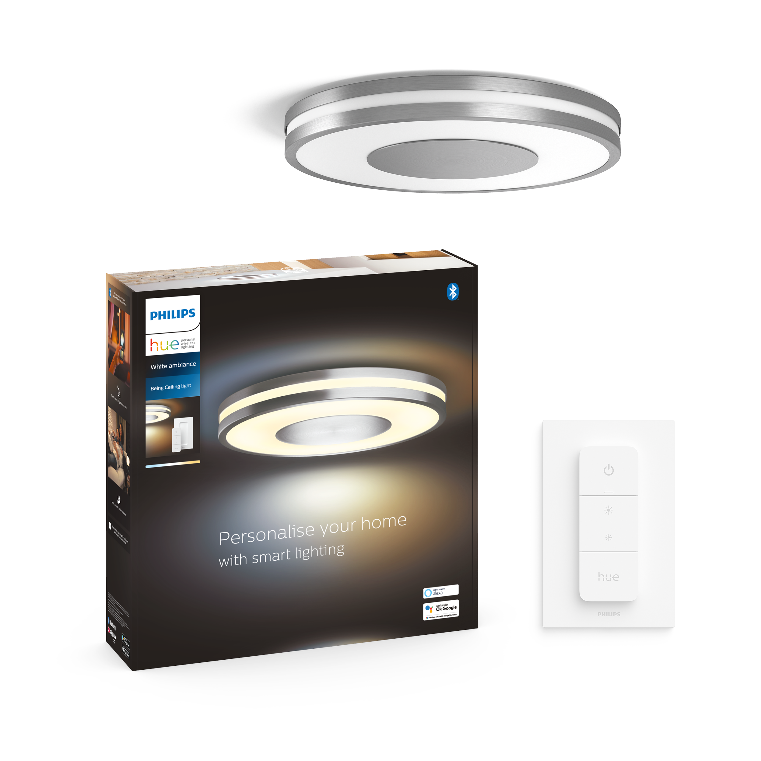 Philips Hue Being Plafond Ceiling Light - Aluminium - Smart Home 929003055201