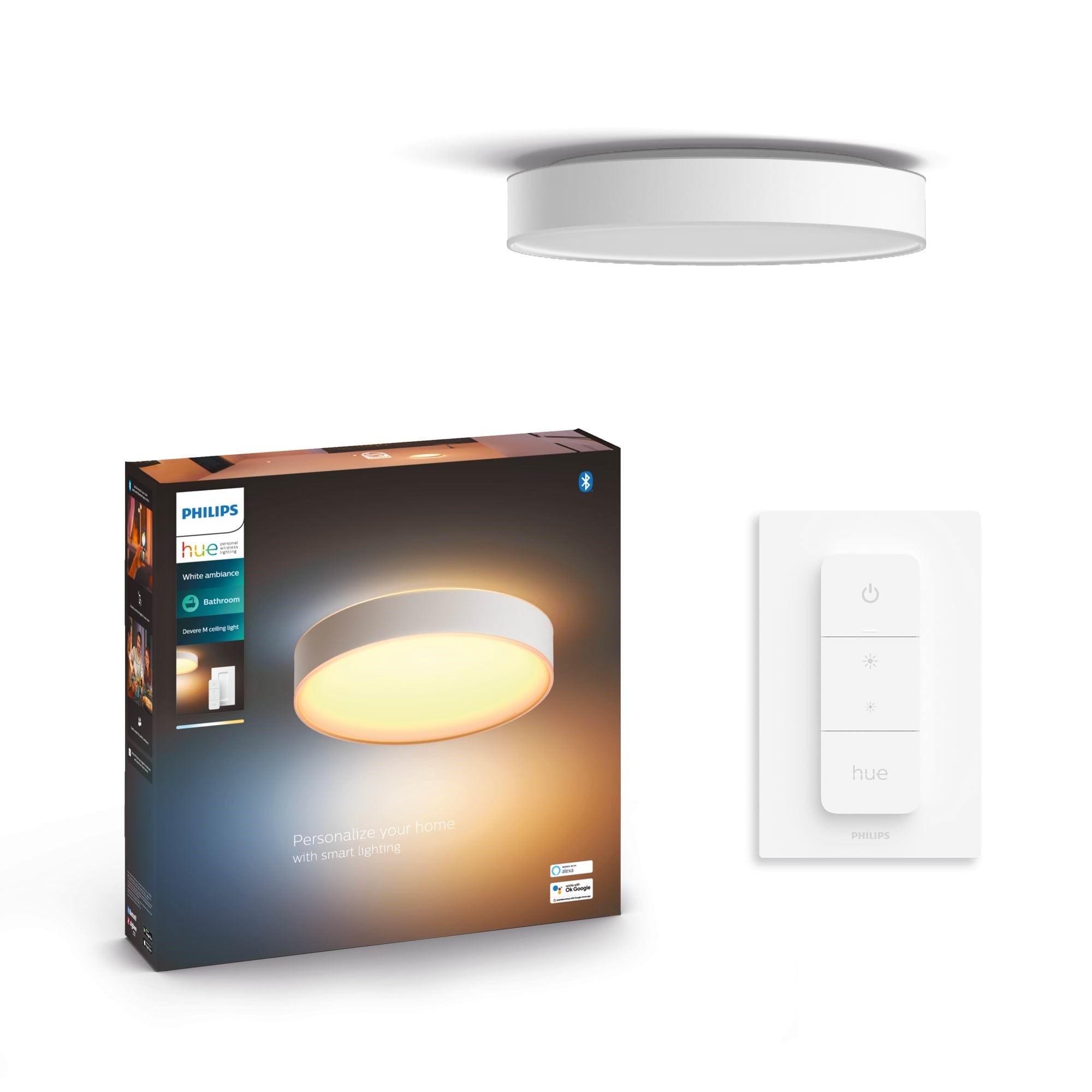 Philips Hue Devere Medium Ceiling Lamp - White - Smart Home