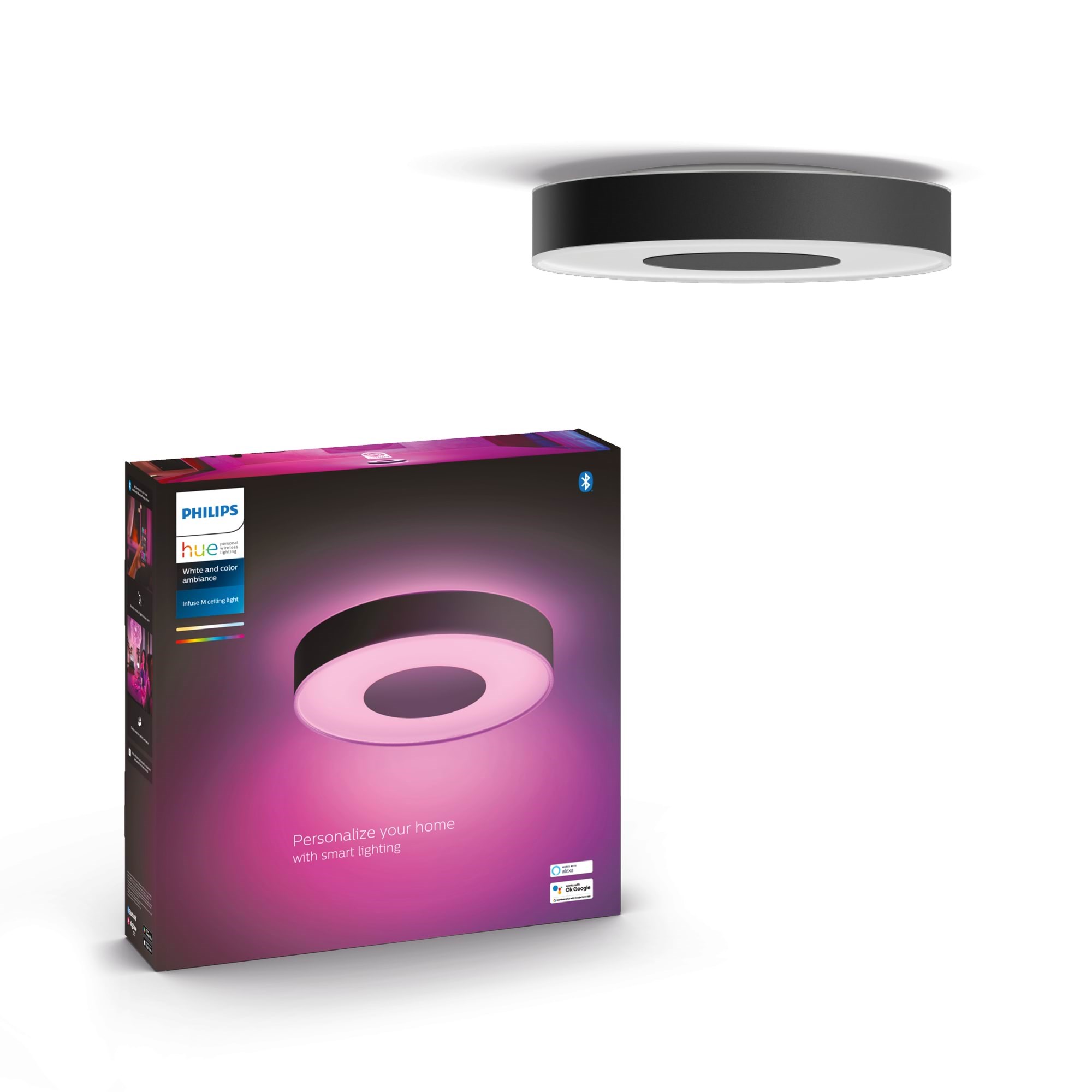 Philips Hue Infuse Medium Ceiling Plafond Light - Black - Smart Home 915005997301