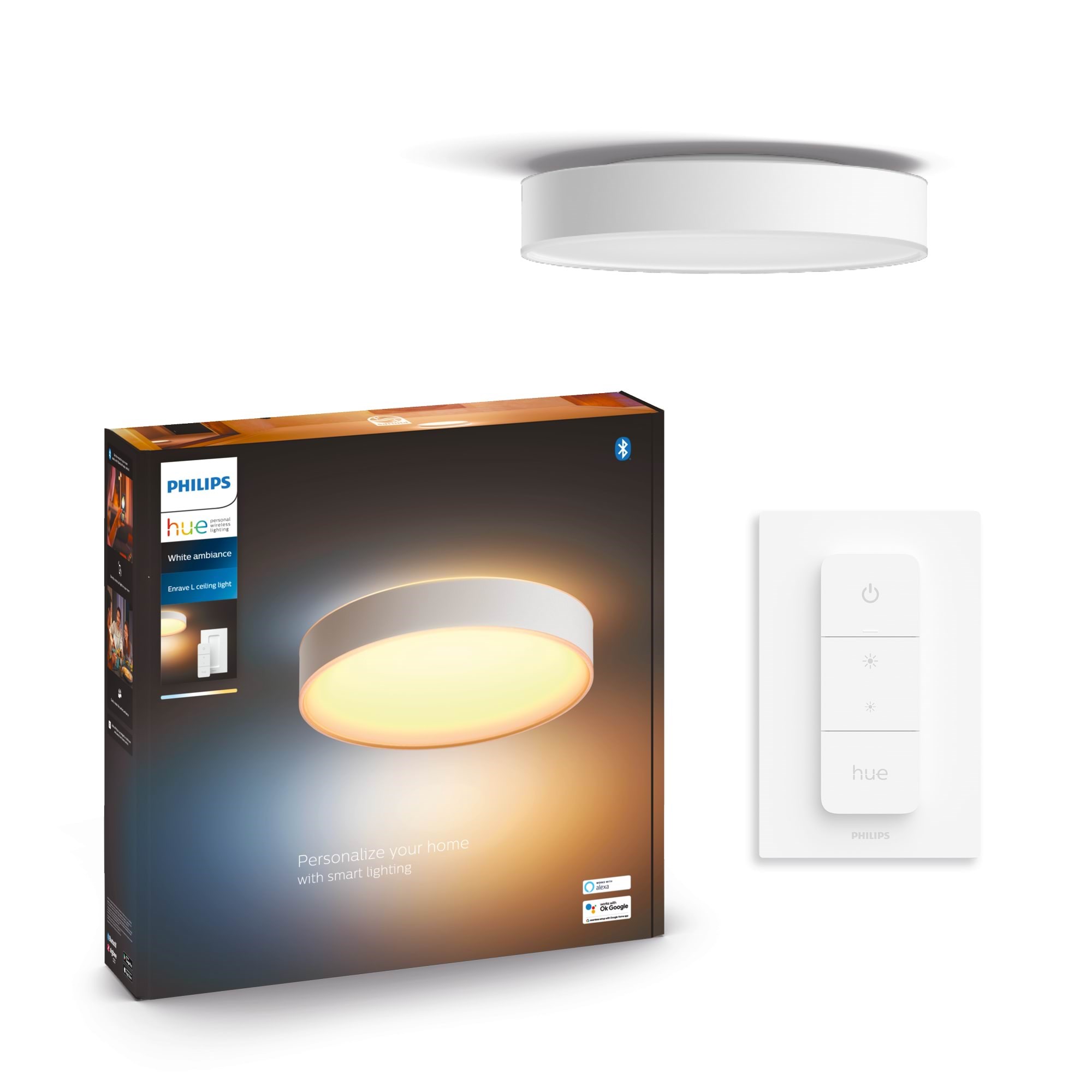Philips Hue Enrave, Große Deckenleuchte (Weiß) - Smart Home