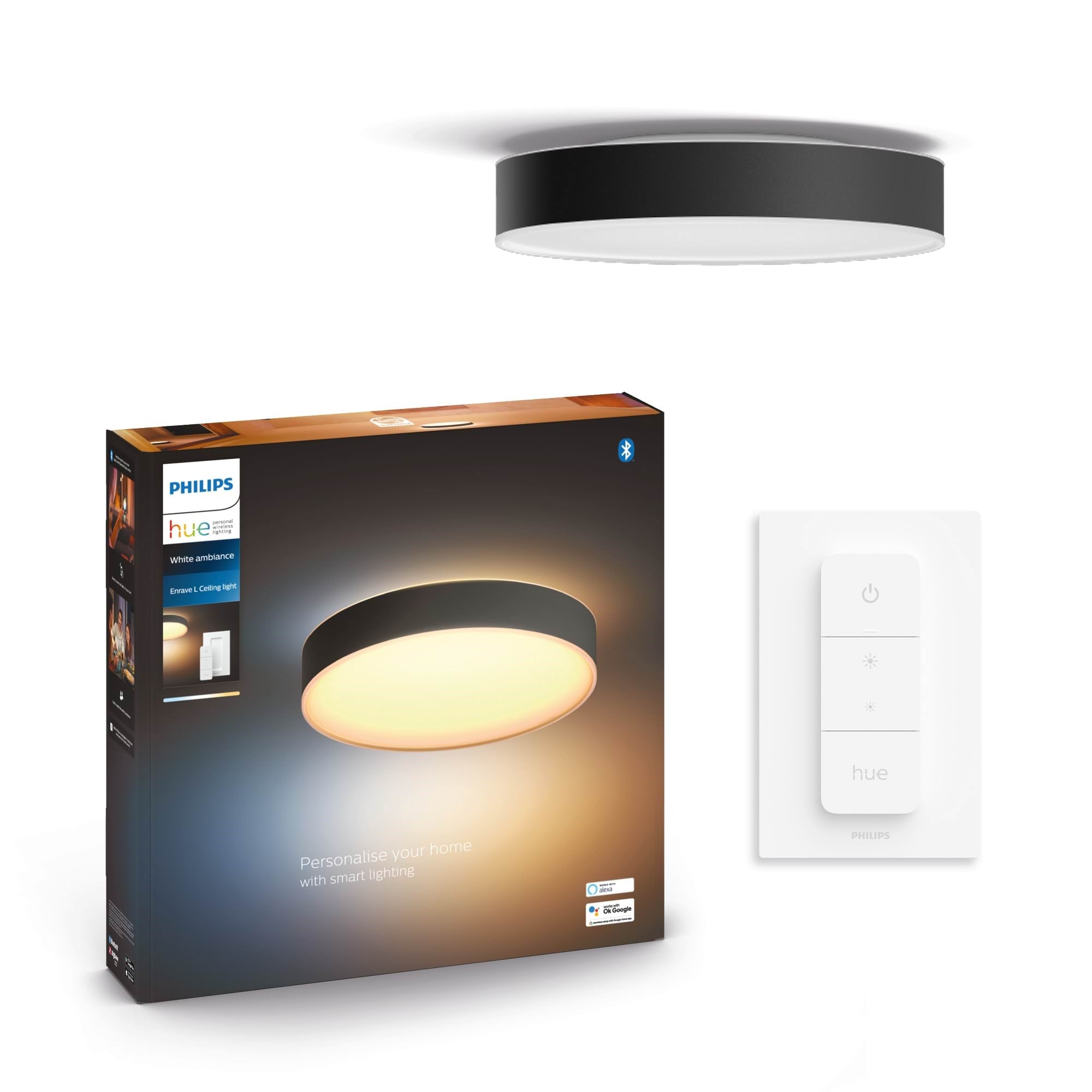 Philips Hue Enrave, Große Deckenleuchte (Schwarz) - Smart Home 915005996901