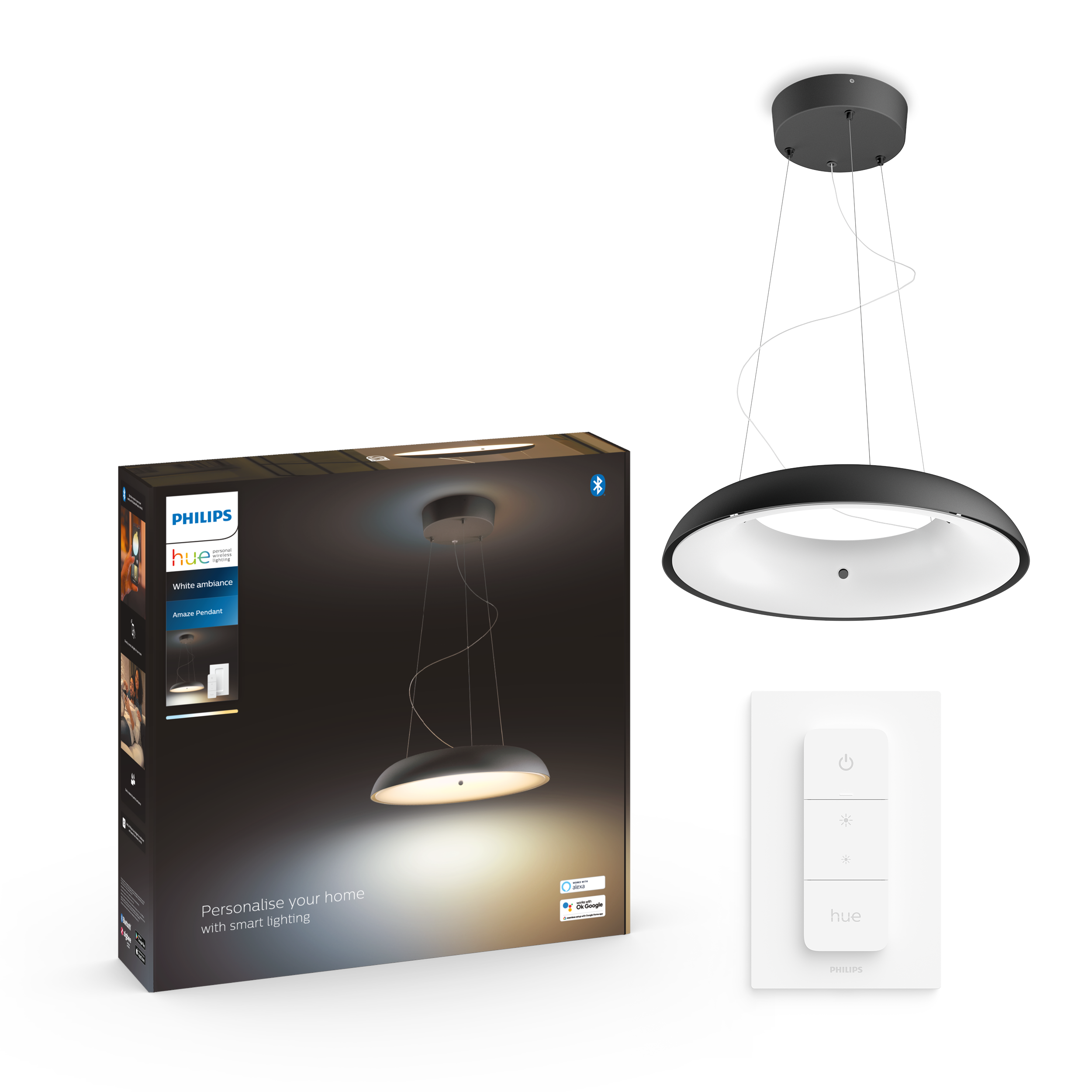 Philips Hue Amaze Pendant Ceiling Light - Black - Smart Home 929003054901