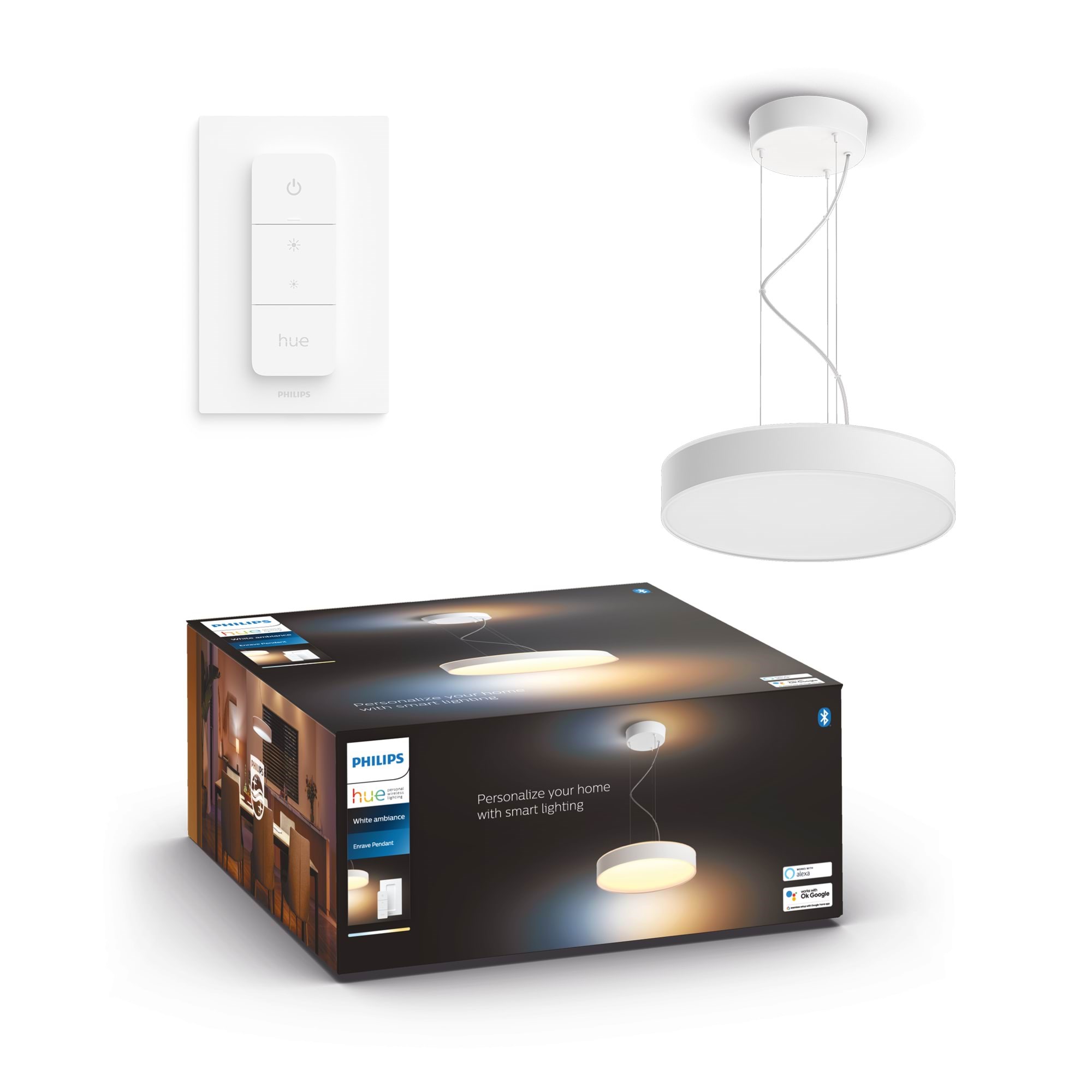 Philips Hue Enrave Pendelleuchte (Weiß) - Smart Home