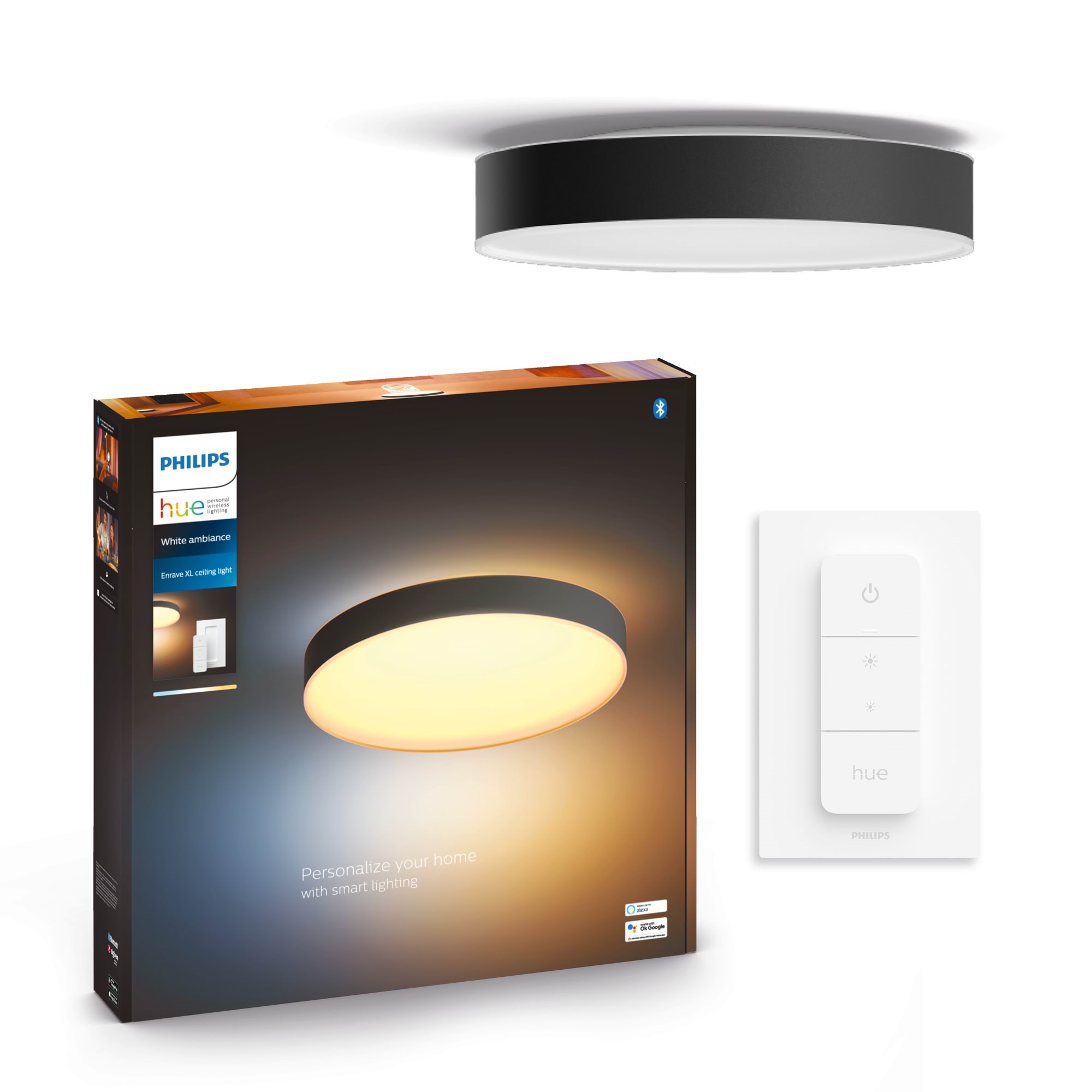 Philips Hue Enrave, Extra Große Deckenleuchte (Schwarz) - Smart Home 915005997101
