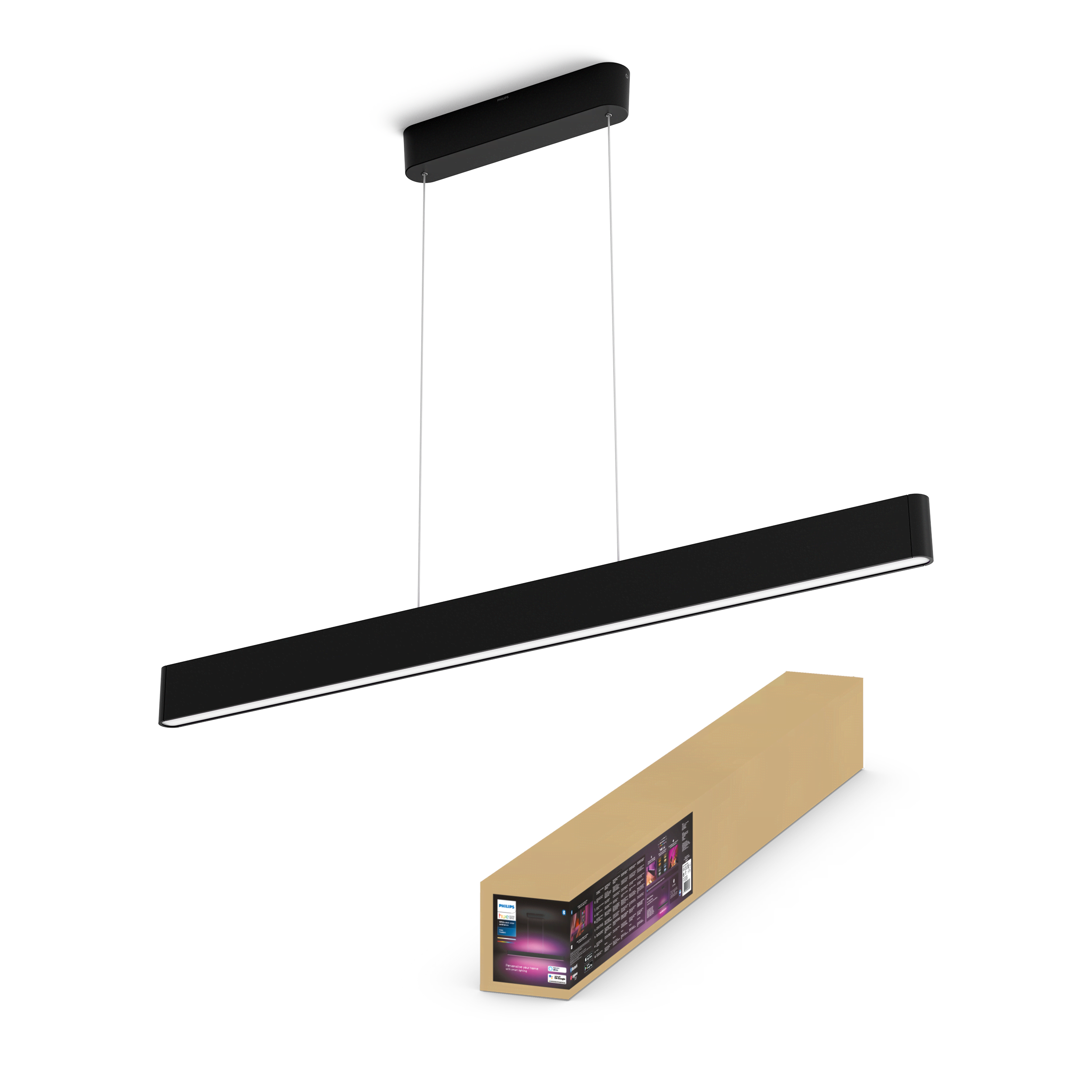 Philips Hue Ensis Pendelleuchte (Bluetooth, Schwarz) - Smart Home 929003052501