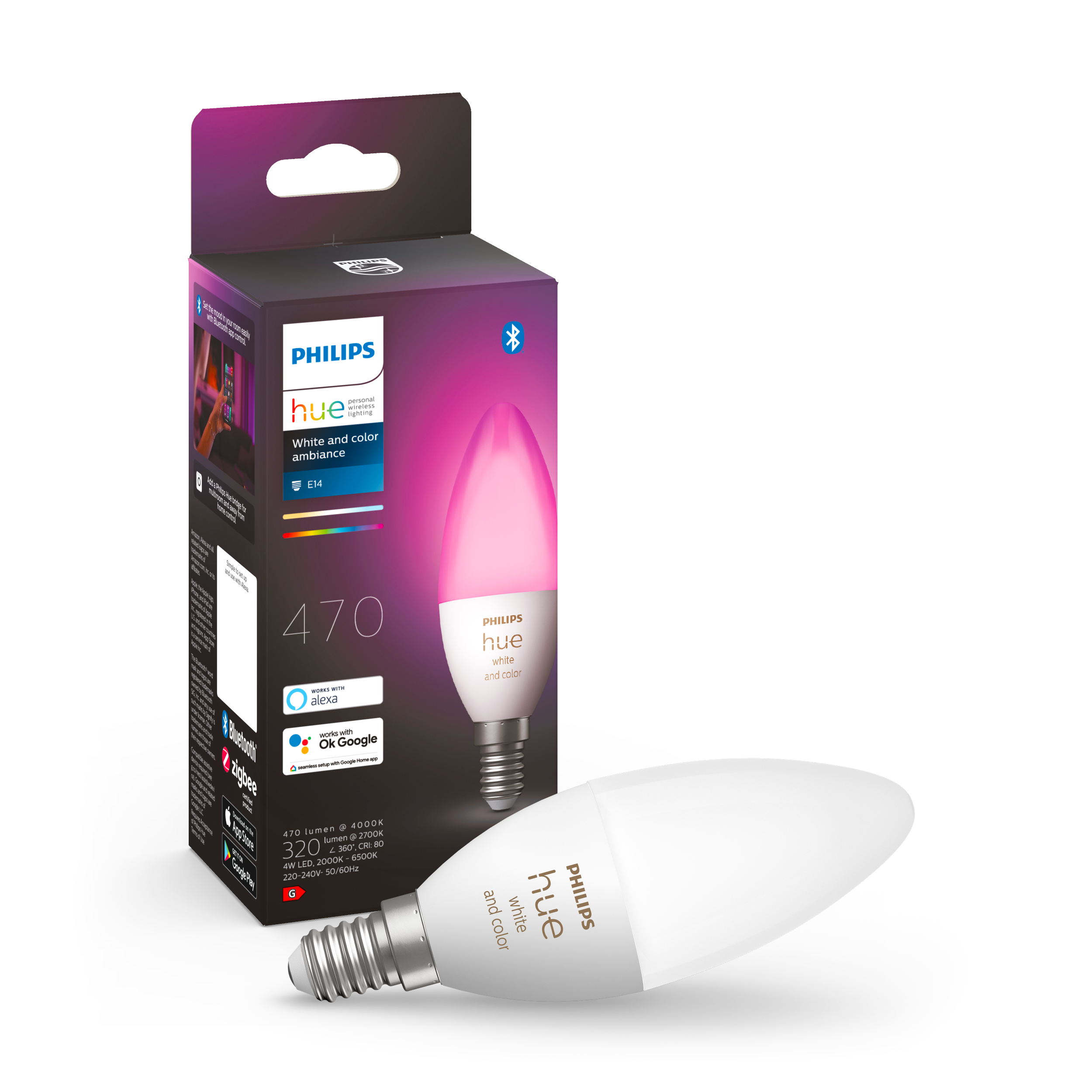 Philips Hue Color E14 B39 Candle Light - 1-pack - Smart Home 929002294204