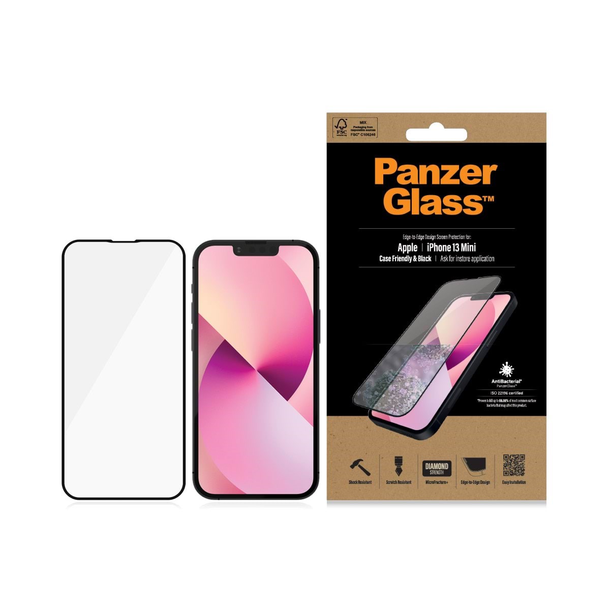 Panzerglass Screen Protector Apple Iphone 13 Mini | Edge-to-edge - Handys Schutzfolie Panzerpro2744