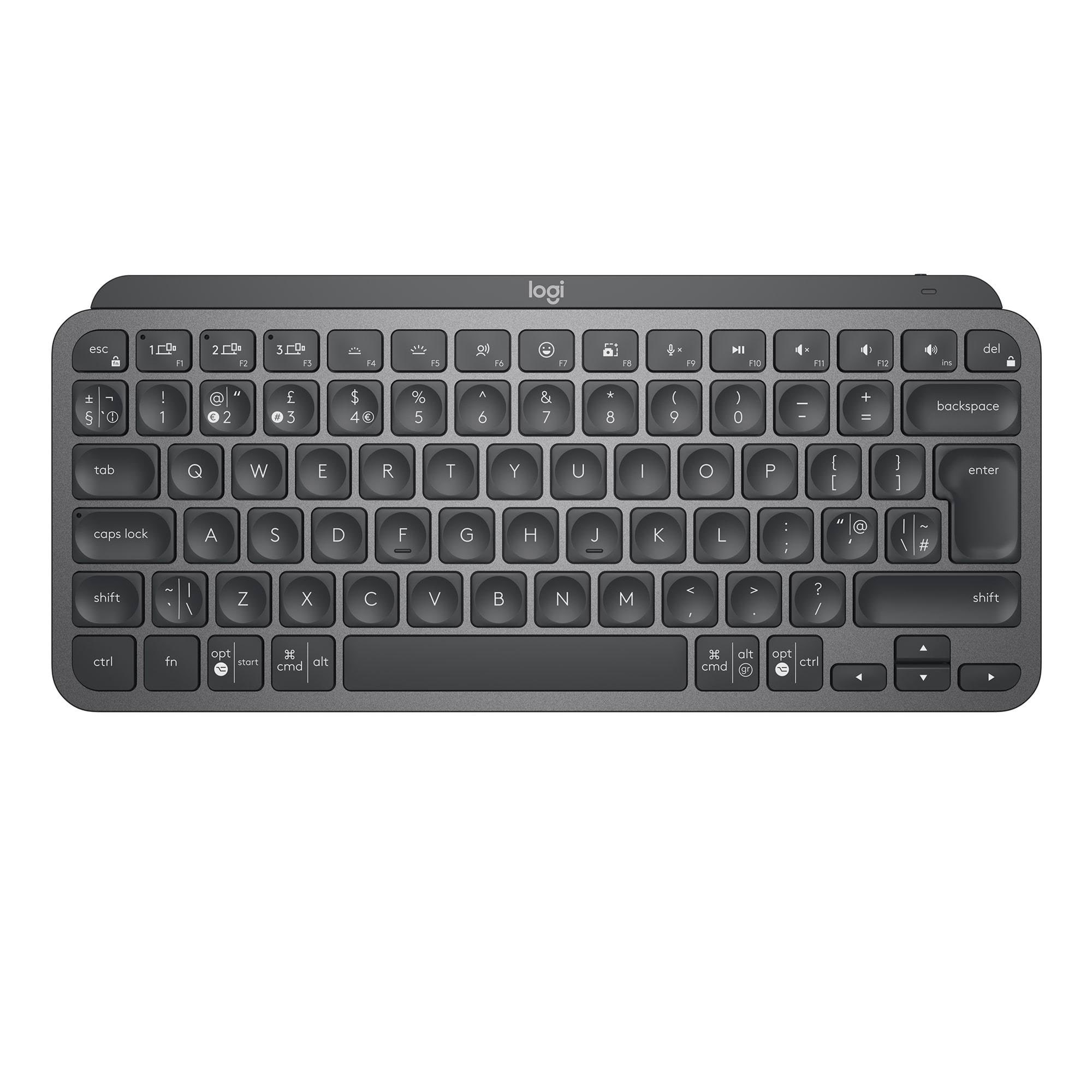 Logitech MX Keys Mini Minimalist Wireless Illuminated Keyboard - Graphite - US International (Iso) - Tastatur - US International - Schwarz - 