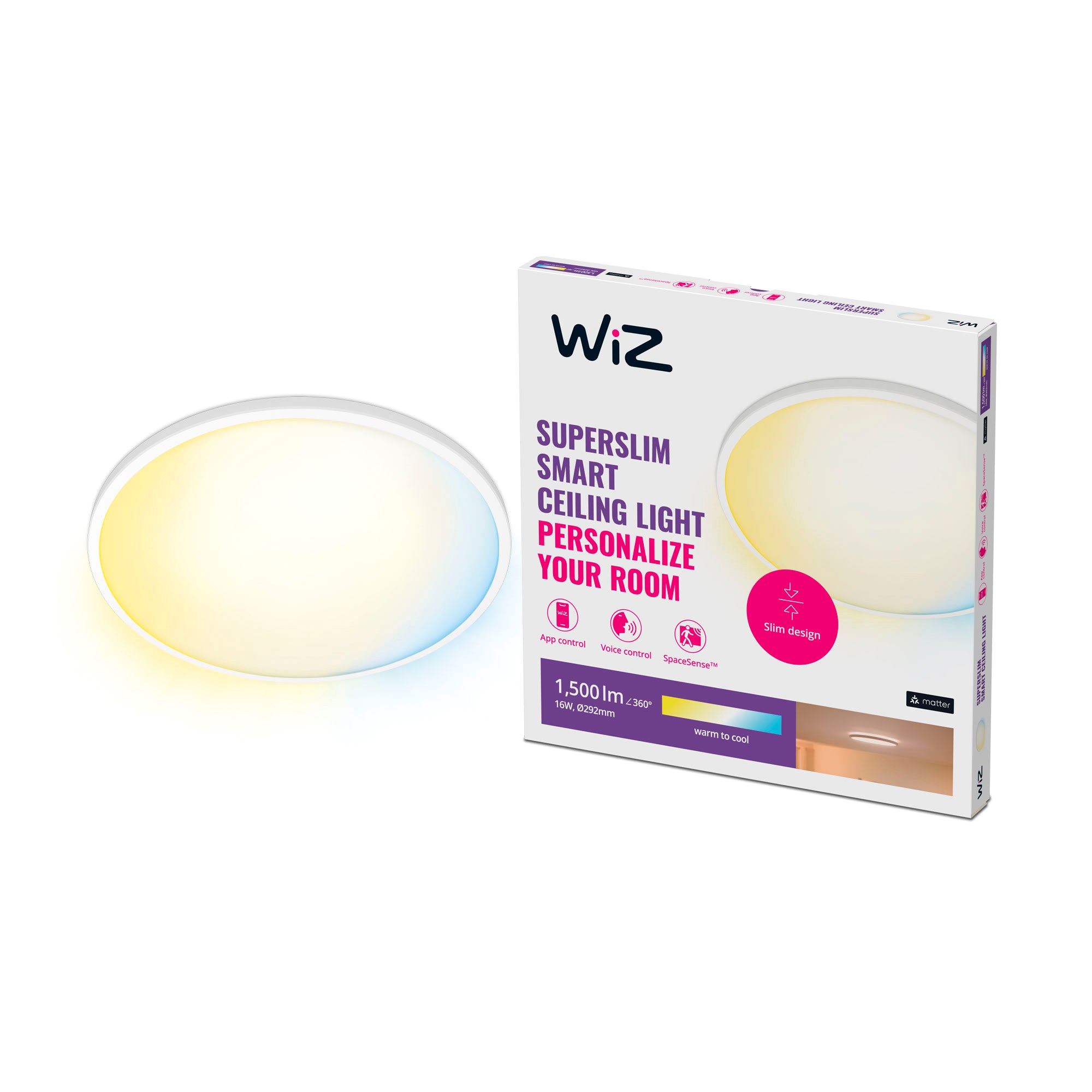 Wiz Superslim Deckenlampe 16w - Smart Home