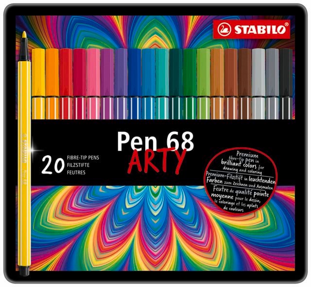 Stabilo Pen 68 Arty Metal Tin of 20 Colors - Utensilien Zum Schreiben Und Zeichnen