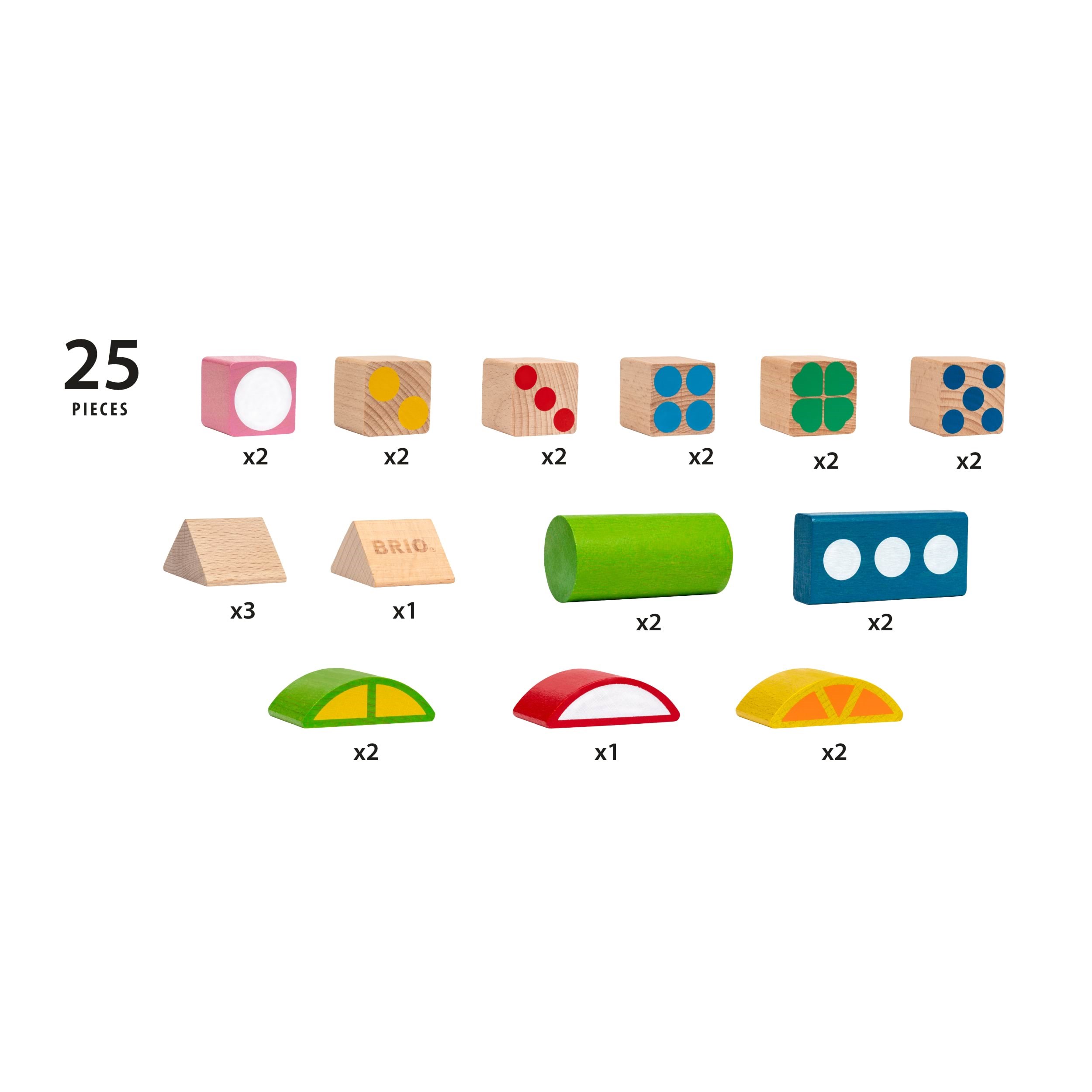 Brio 25 Patterned Wooden Blocks - Rollenspiele 30112