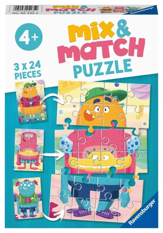 Ravensburger Mix & Match Monster 3x24 Teile Puzzle 10105135