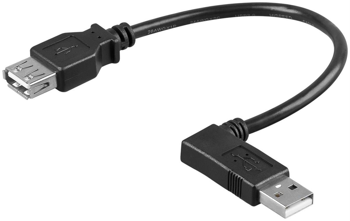 Pro Usb 2.0 Hi-speed Extension Cable 90° - Usb Kabel Schwarz 4040849957055
