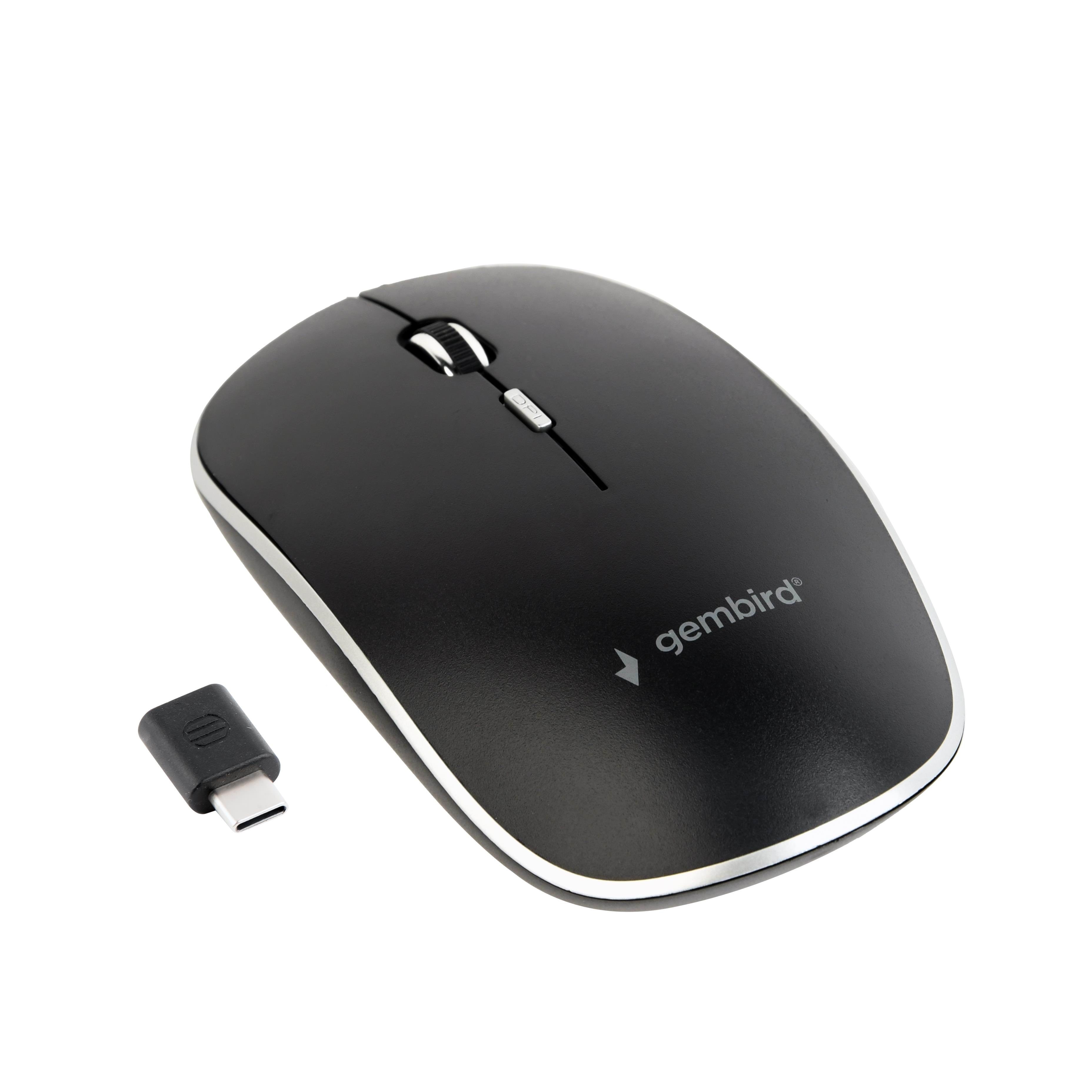 Gembird Silent Wireless Optical Mouse - Usb-c Receivcer - Maus (Schwarz)
