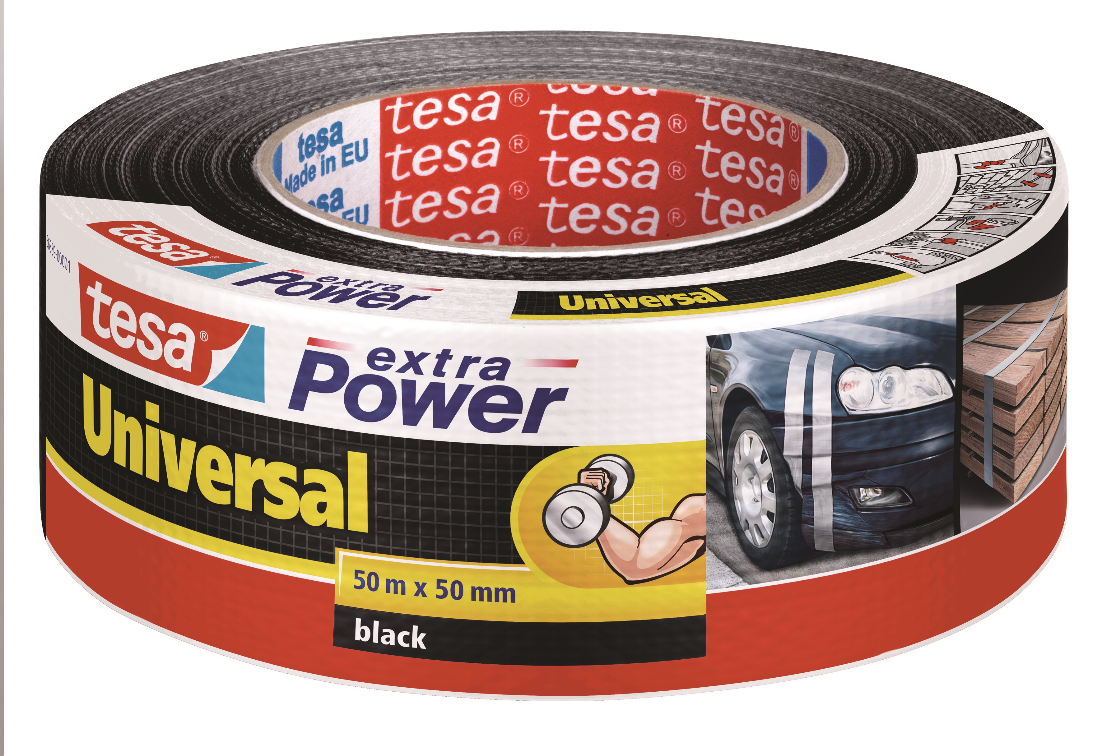 Tesa Duct Tape Extra Power Universal 50m x 50mm Black - Klebeband Und Kleber