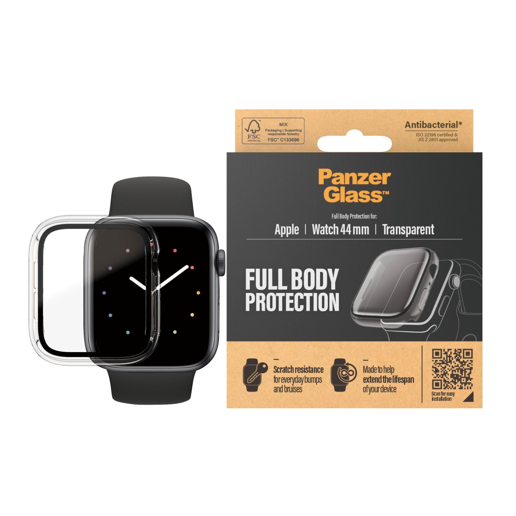 Panzerglass Screen Protector Full Body Apple Watch 4 | 5 | 6 | SE 44mm | Transparent - Smartwatch Accessories Panzer3643