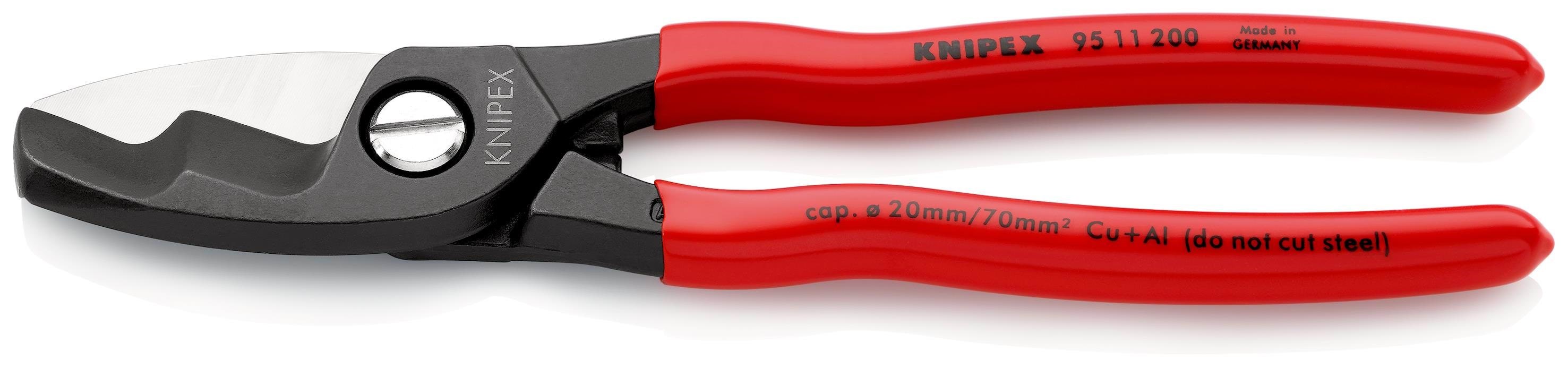 Knipex Kabelscheren, Mit Doppelschneide - Haus Garten 95 11 200