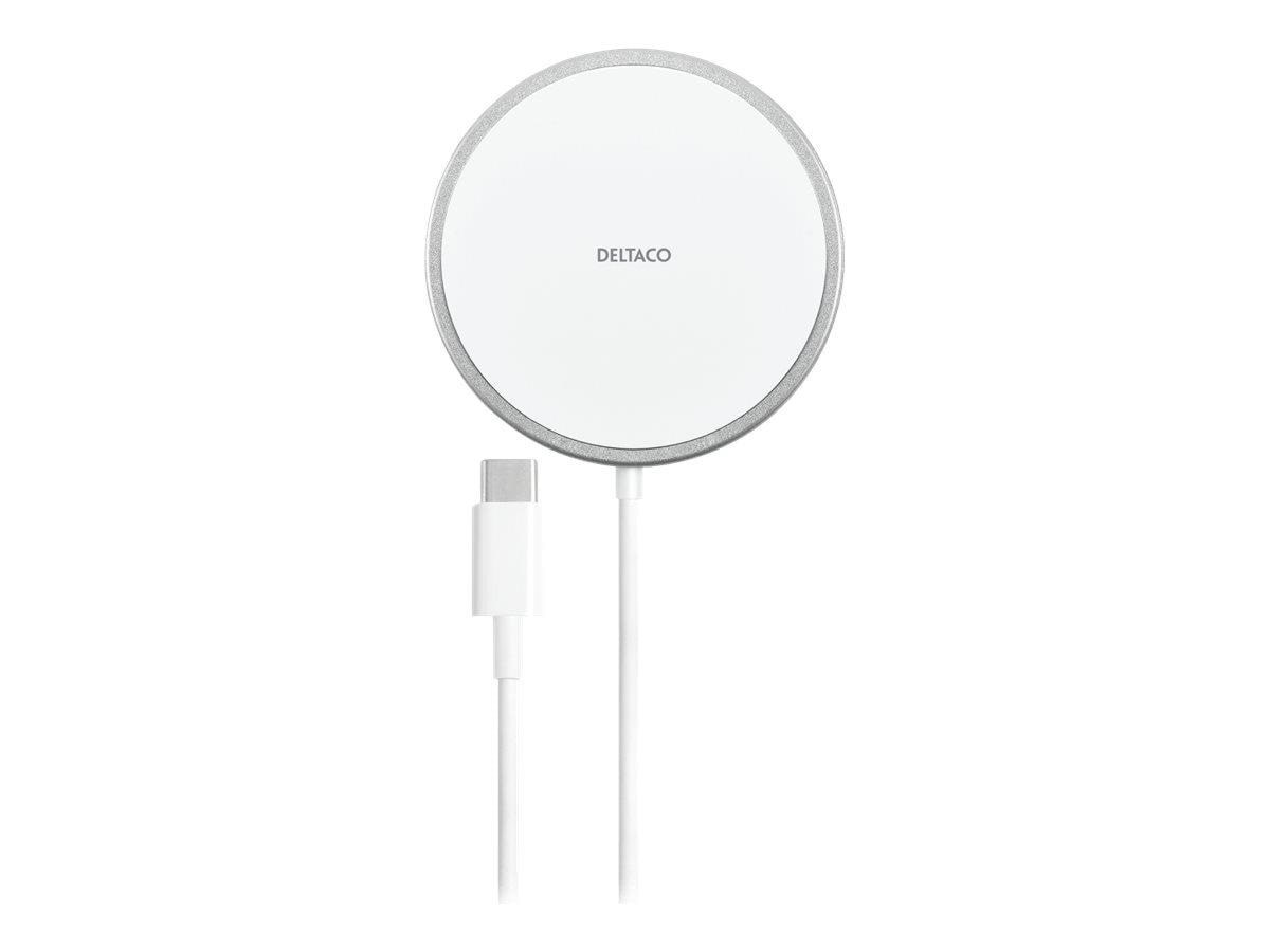 Deltaco Magnetic Wireless Charger 15 W Usb-c wh - Batterien Und Akkus Qi-1034