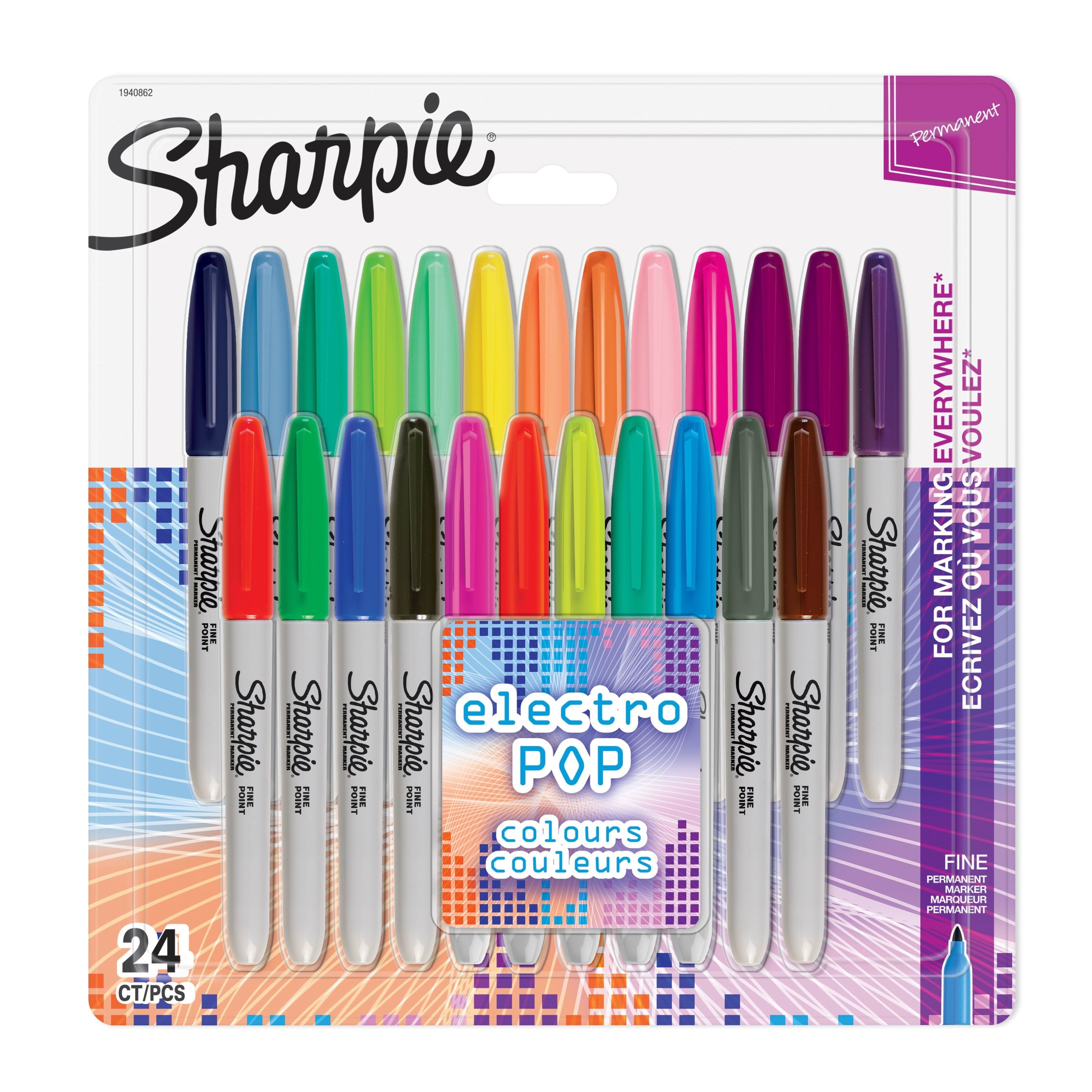 Sharpie Permanent Marker | Marker Stifte Mit Feiner Spitze | Gemischte Electro Pop- Und Originalfarben | 24stück Market Set - Utensilien Zum Schreiben