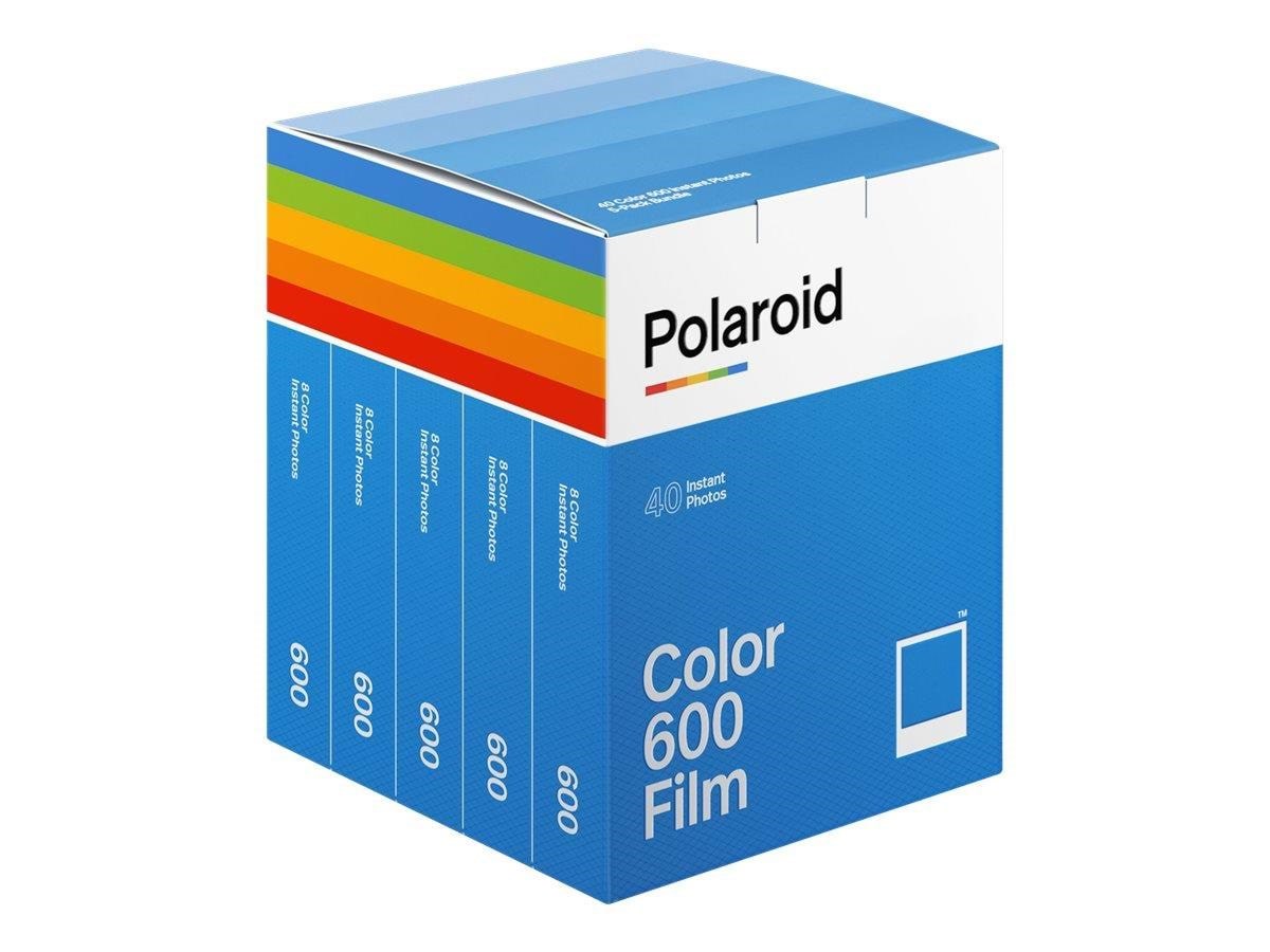 Polaroid Color Film 600 Type (8 Exposures) - White Frame - 5-pack - Photo Film 006013