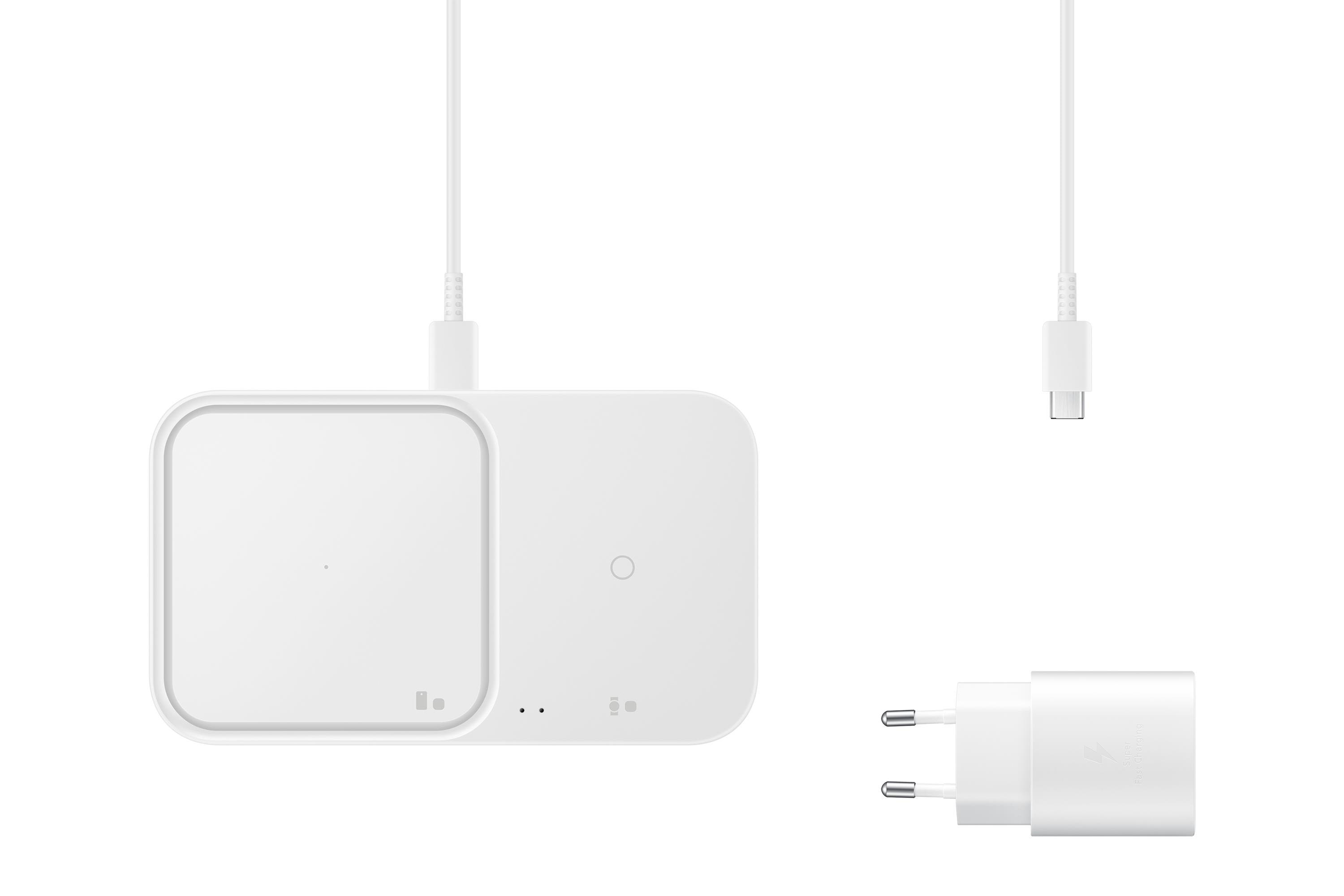 Samsung Wireless Charger Duo (Incl. Power Adapter) - White - Handys Adapter Und Ladegeraete Ep-p5400twegeu