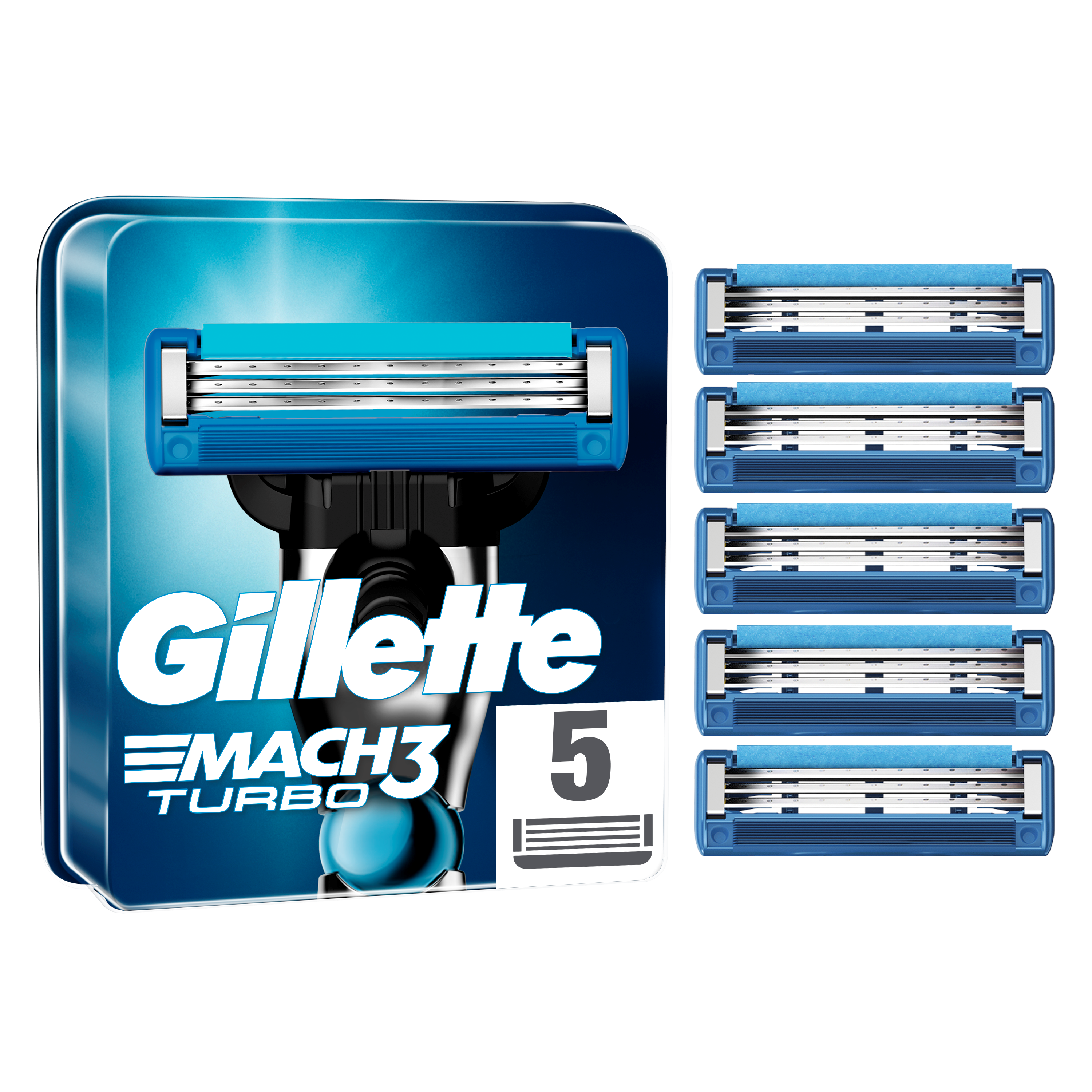 Gillette Mach3 Turbo Replacement Blades 5 Pcs - Rasierausstattung