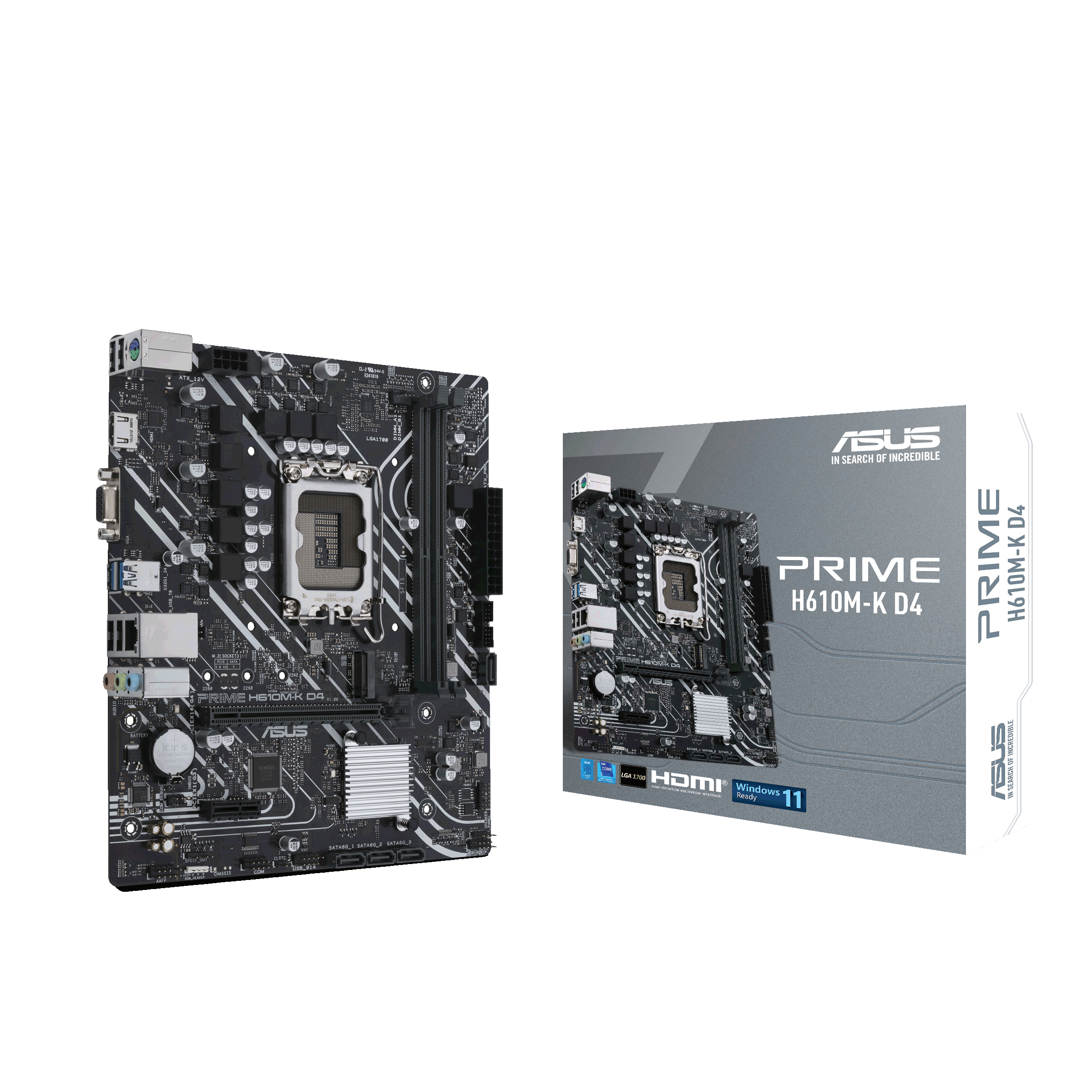Asus Prime H610m-k D4 Mainboard - Intel H610 - Intel Lga1700 - Ddr4 Ram - Micro-atx 90mb1a10-m0eay0