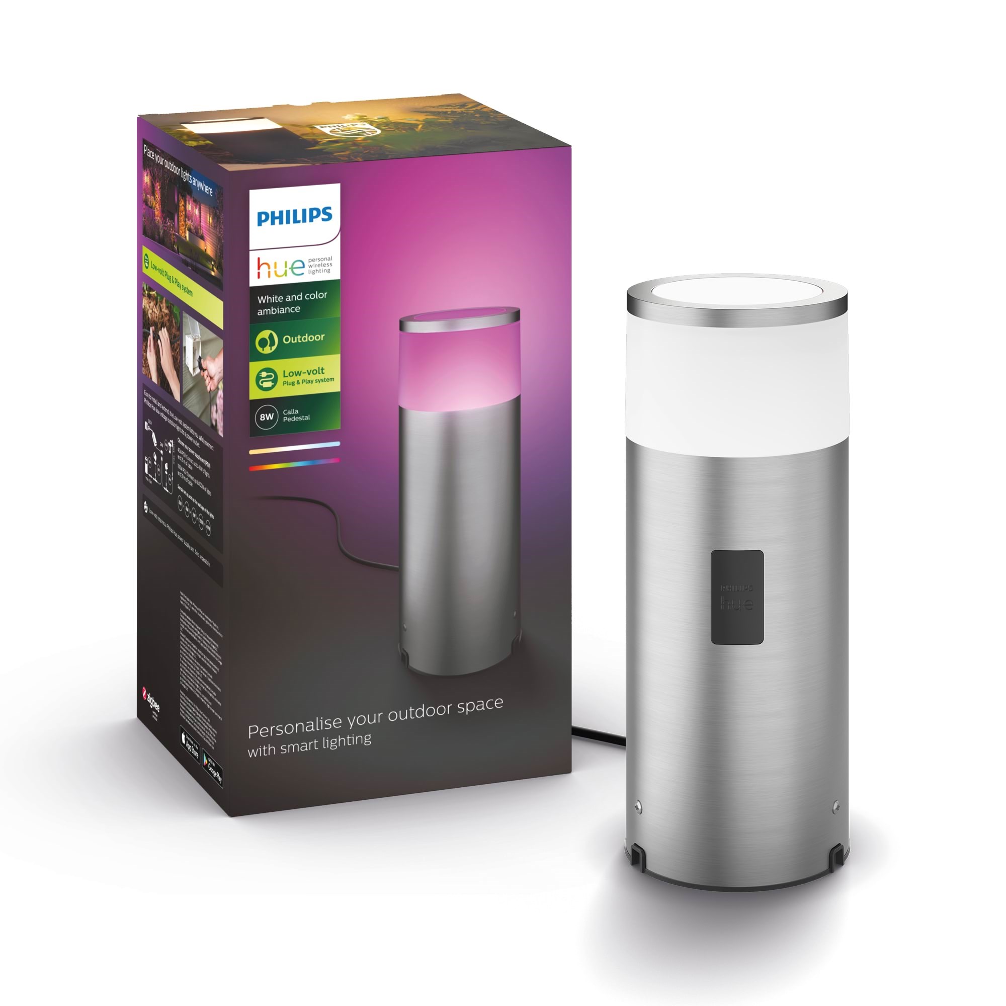 Philips Hue Outdoor Calla Pedestal - Inox - Extension - Smart Home 929003098601