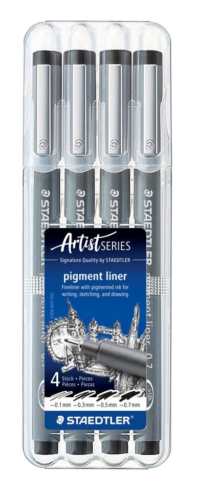 Staedtler Fineliner Pigment Liner Black 4pcs - Utensilien Zum Schreiben Und Zeichnen