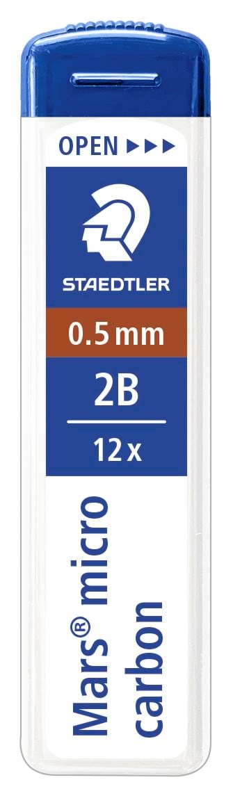 Staedtler Mech.Pen.Lead Mars Micro0.5 2B 12 x 12 Pcs - Utensilien Zum Schreiben Und Zeichnen 250 05-2b