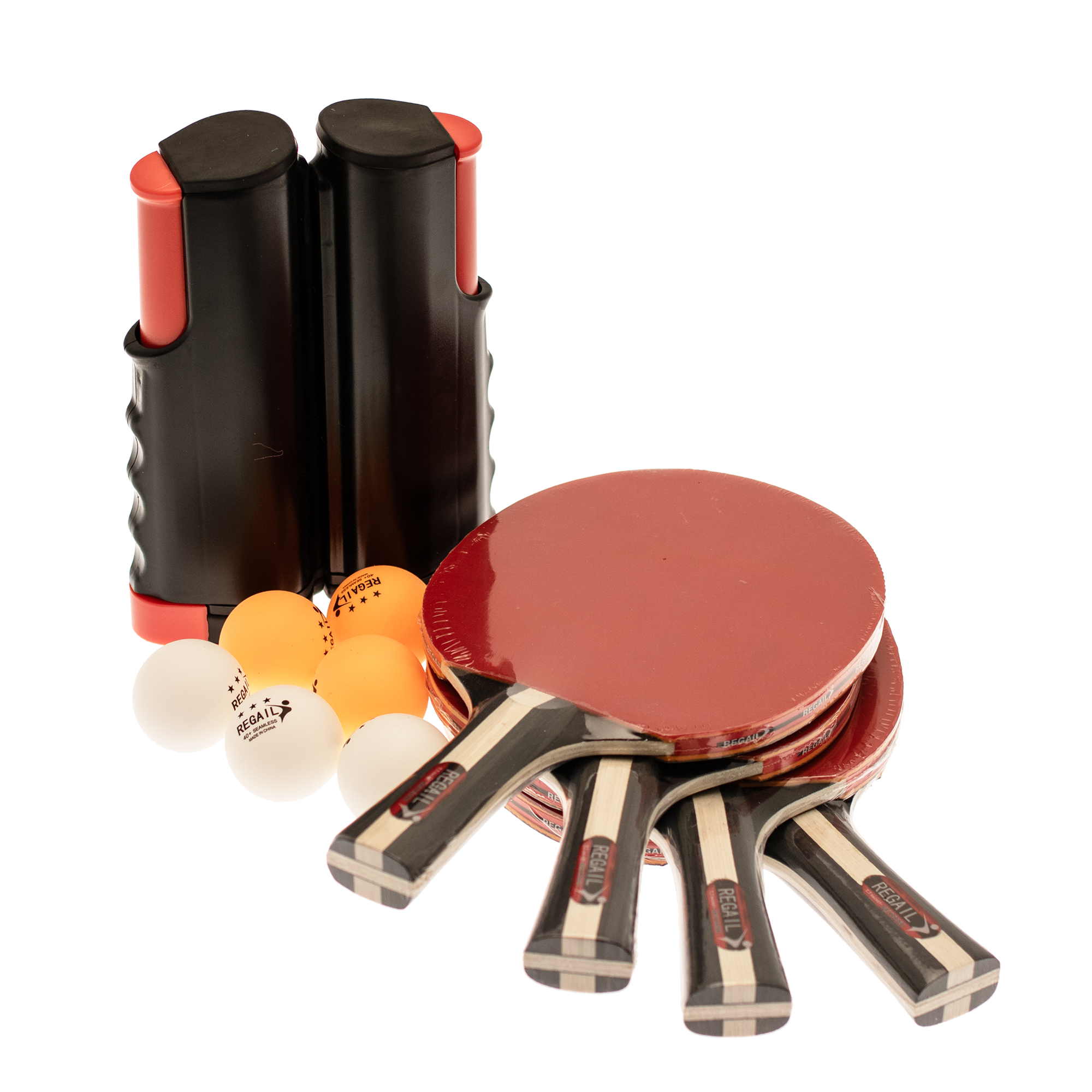 Nordic Games Table Tennis Set With Adjustable Net 4 Rackets And 6 Balls - Fussball Und Ballspiele 809-033