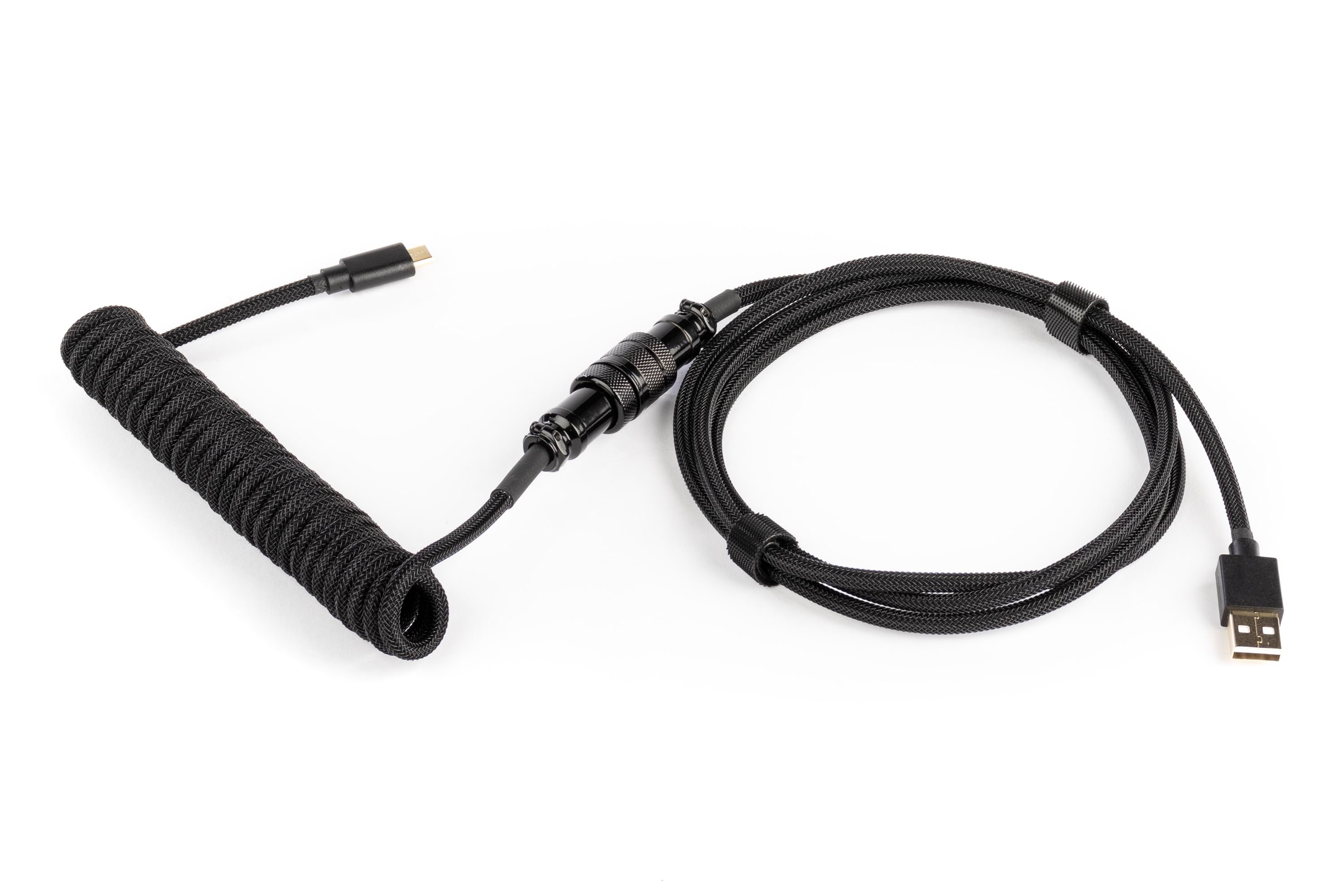 Dutzo Coiled Aviator Micro-usb B Cable - Black - Upgrade-zubehör - Schwarz - Tastaturen