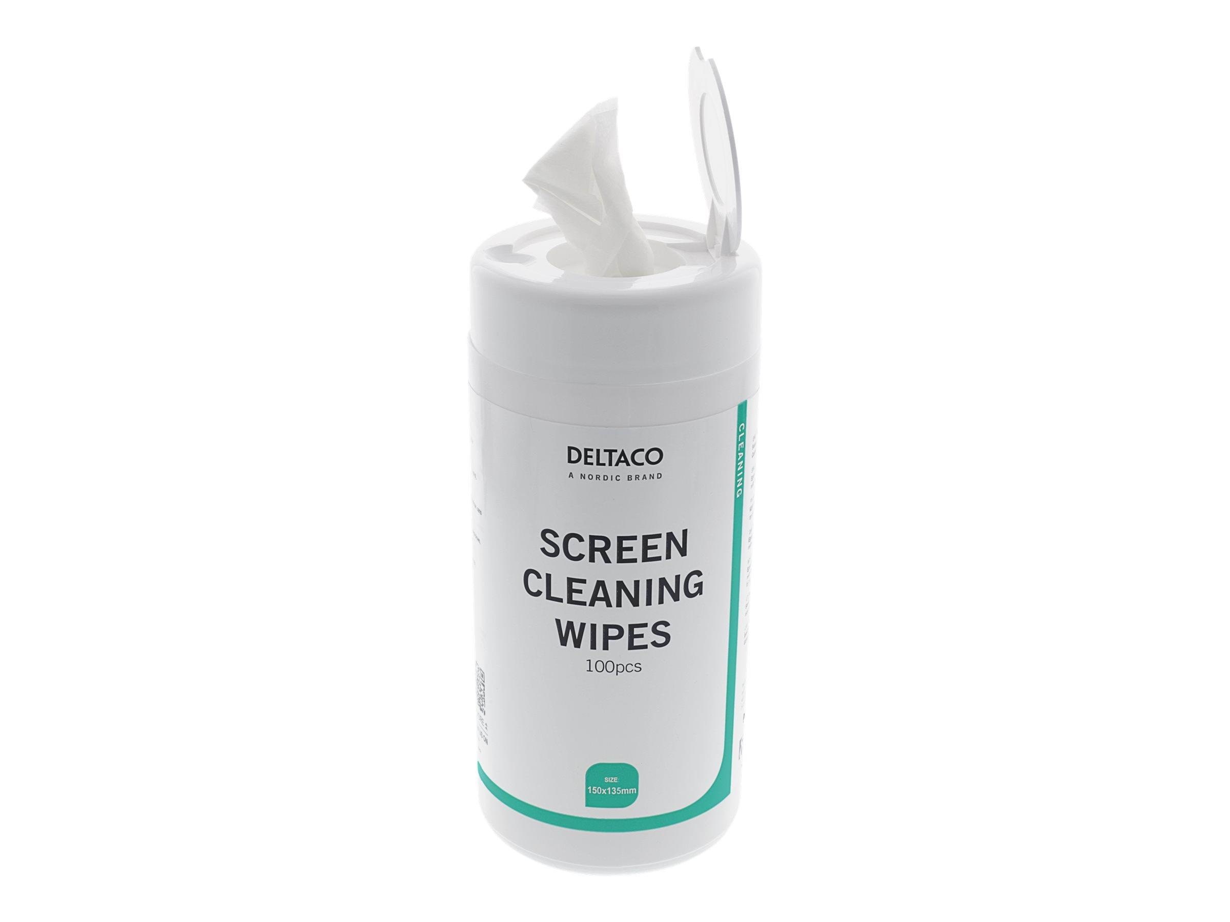 Deltaco Monitor Cleaning Wipes White - Systemzubehoer Ck1003